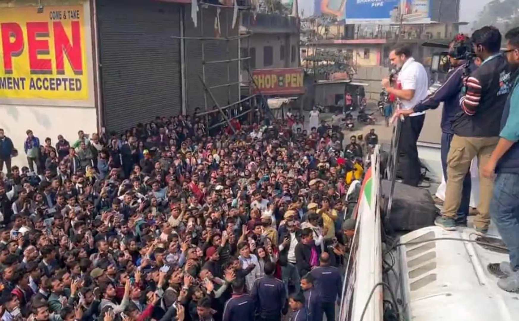 Denial of permission to interact with students during Rahul Gandhi's walk