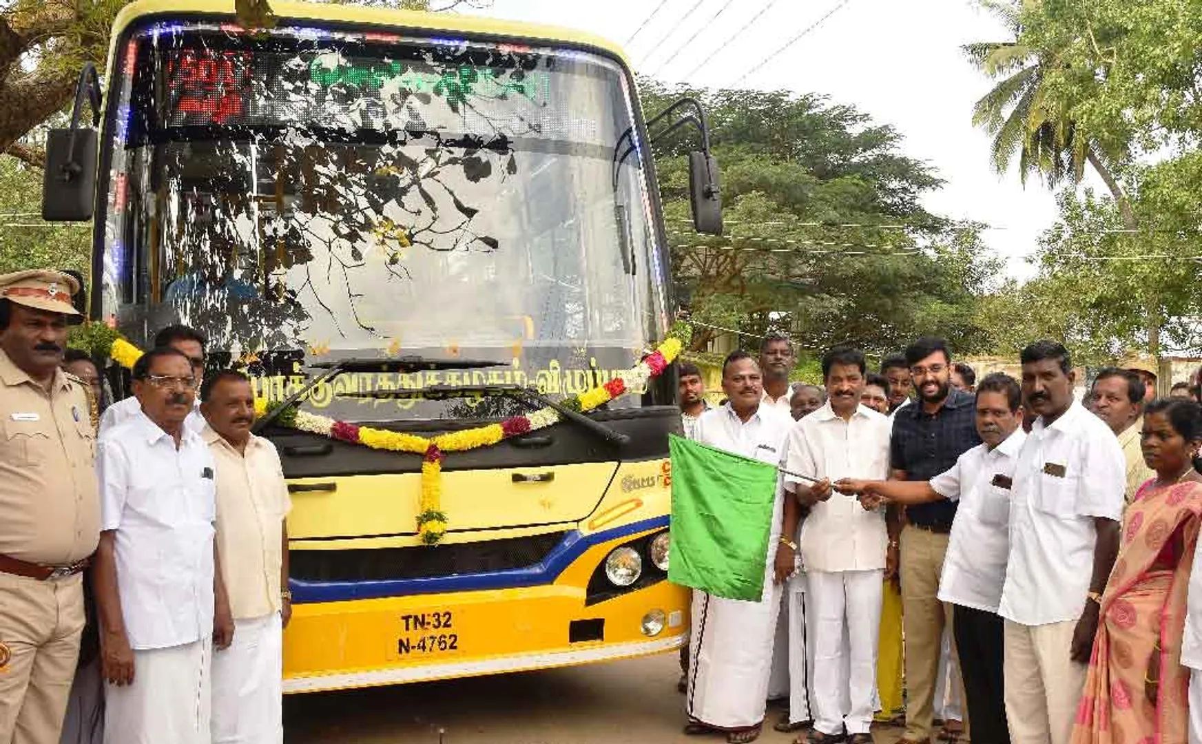 Ayyappan MLA inaugurated the bus service of the new route in Cuddalore
