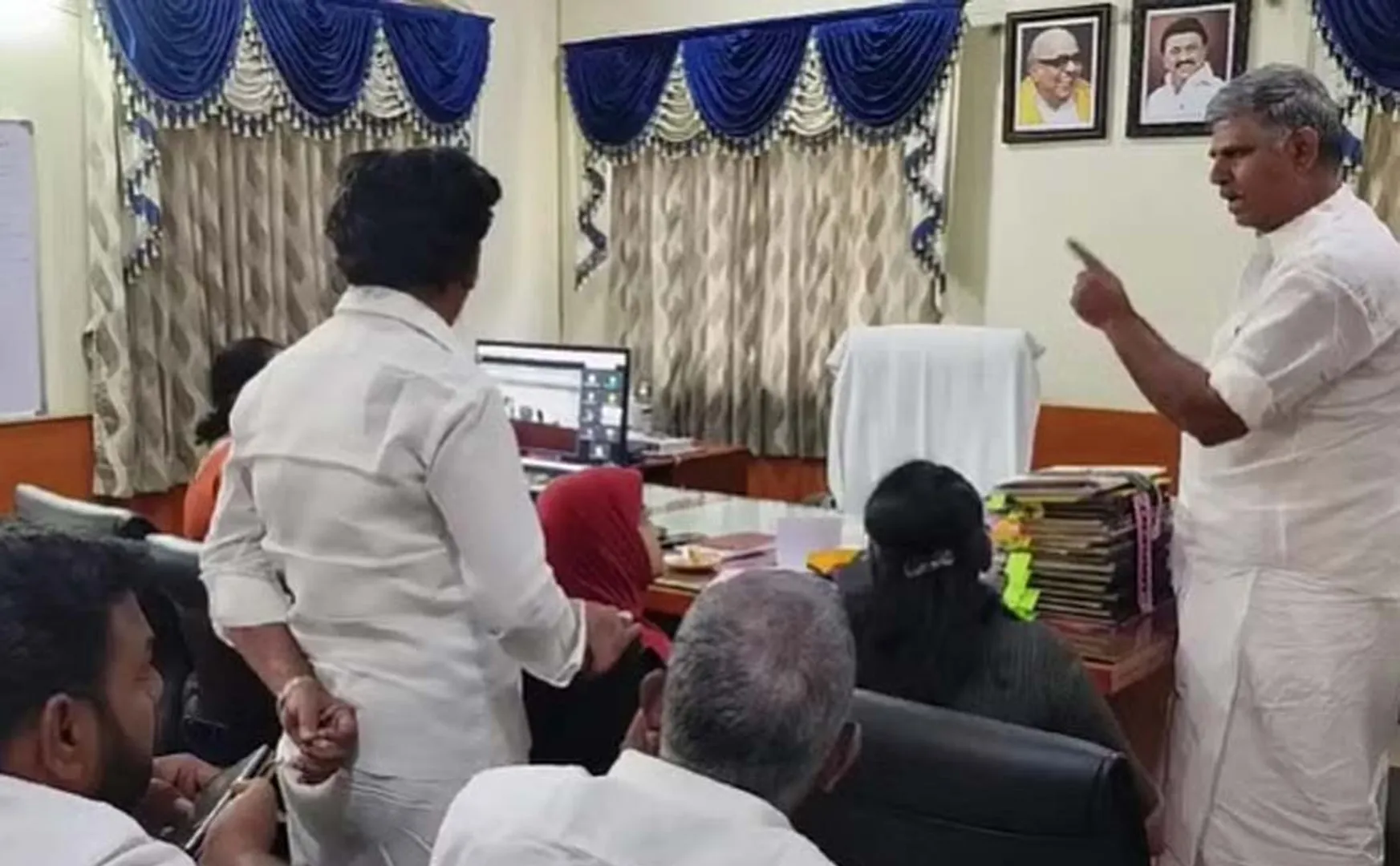 The woman commissioner burst into tears for AIADMK MLA threatened