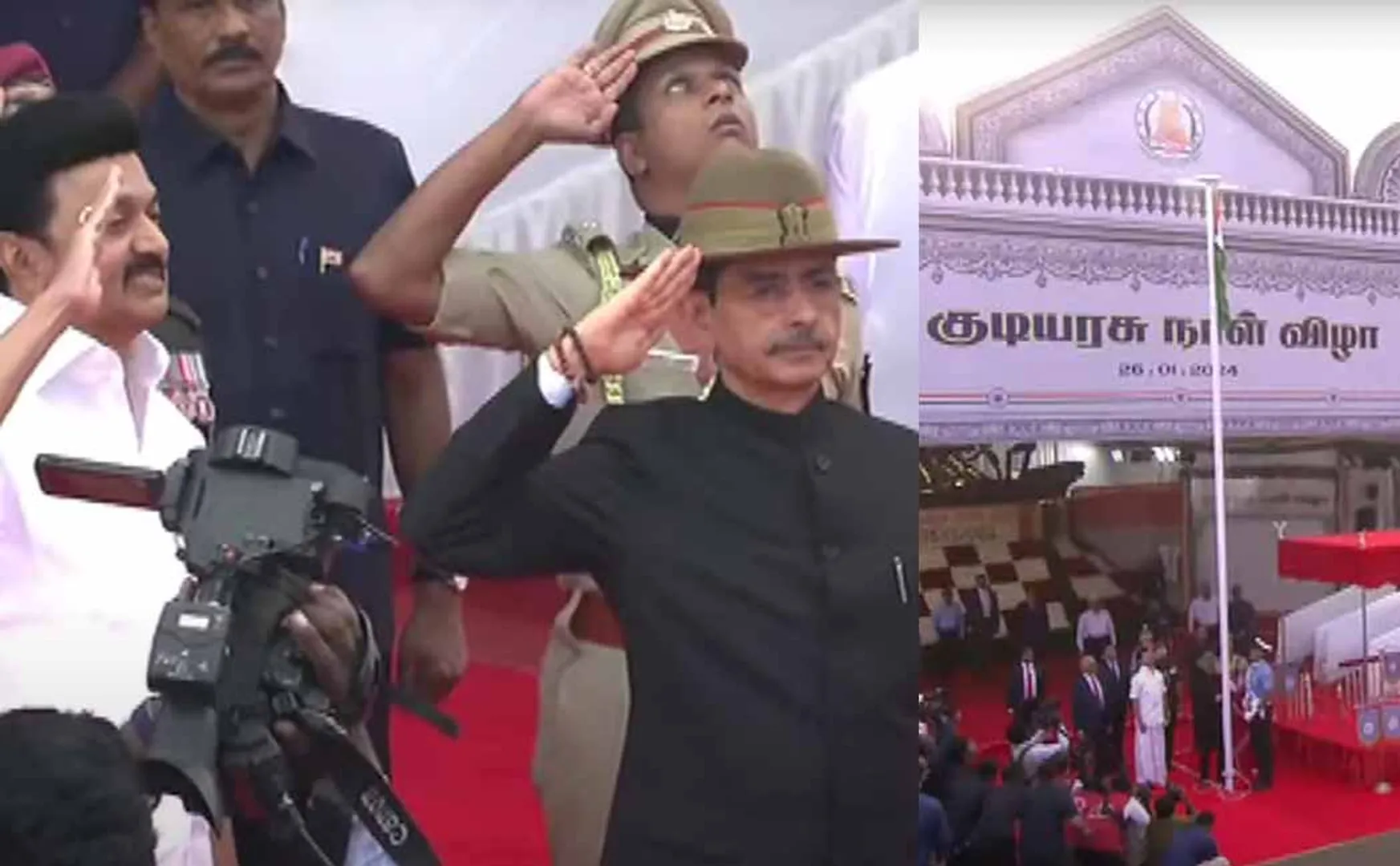 Hoisting the national flag, Governor R.N. Ravi