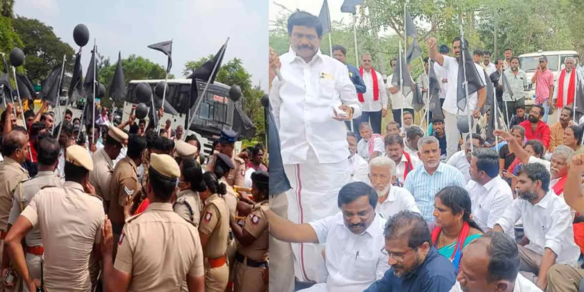 Black flag against Governor's visit - Police end argument