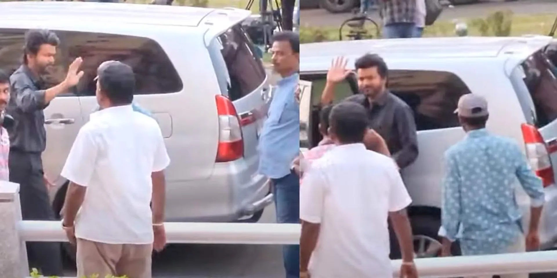 Vijay came out after party announcement; Cheering fans