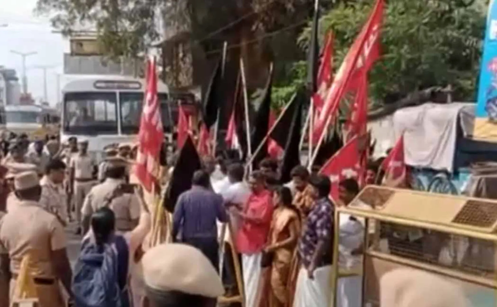 Governor visit Those involved in the with the black flag