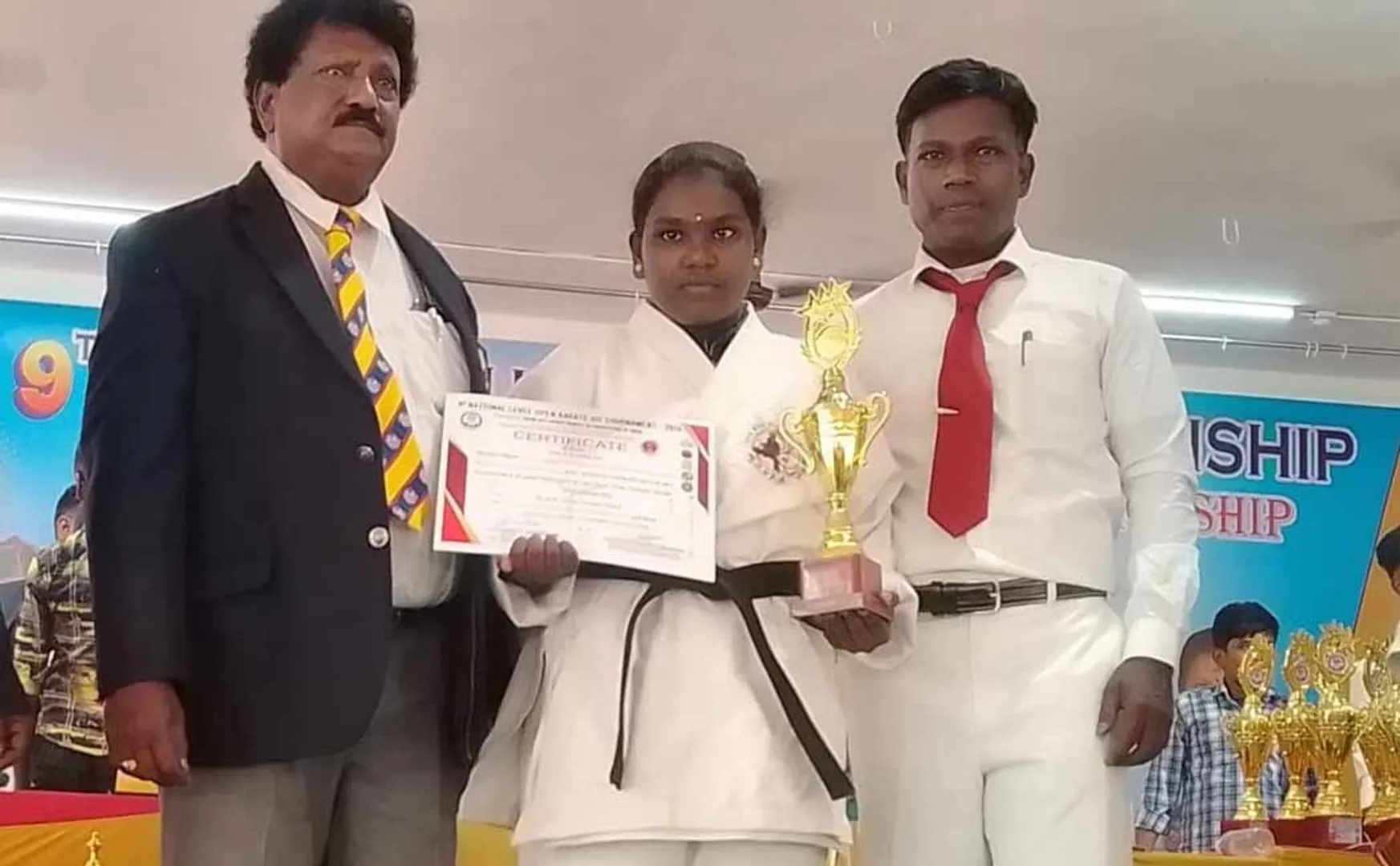 Trichy Government School Girl  Achievement in National Karate Competition