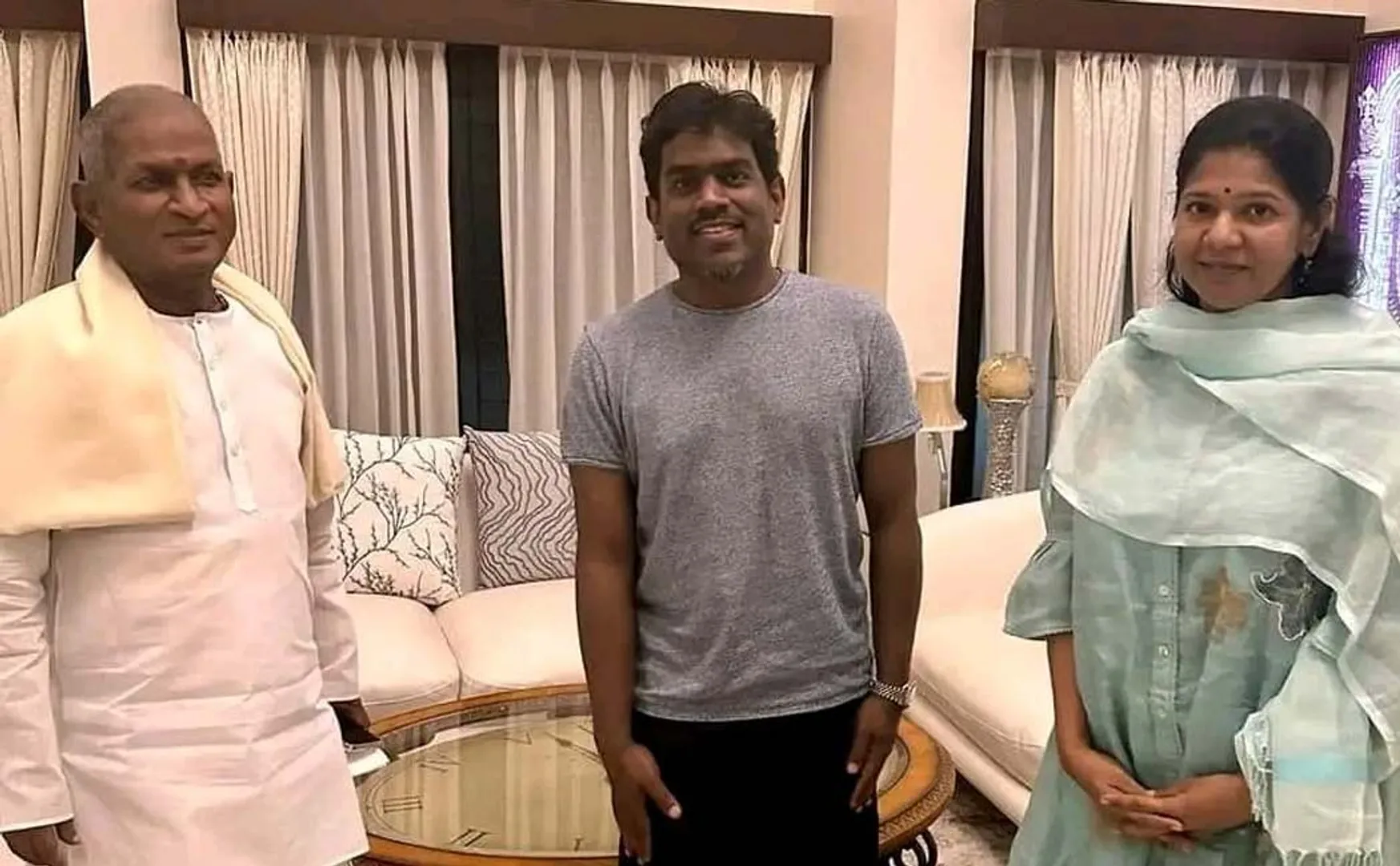 MP Kanimozhi condoles the Ilayaraja family for bhavadharani passed away 