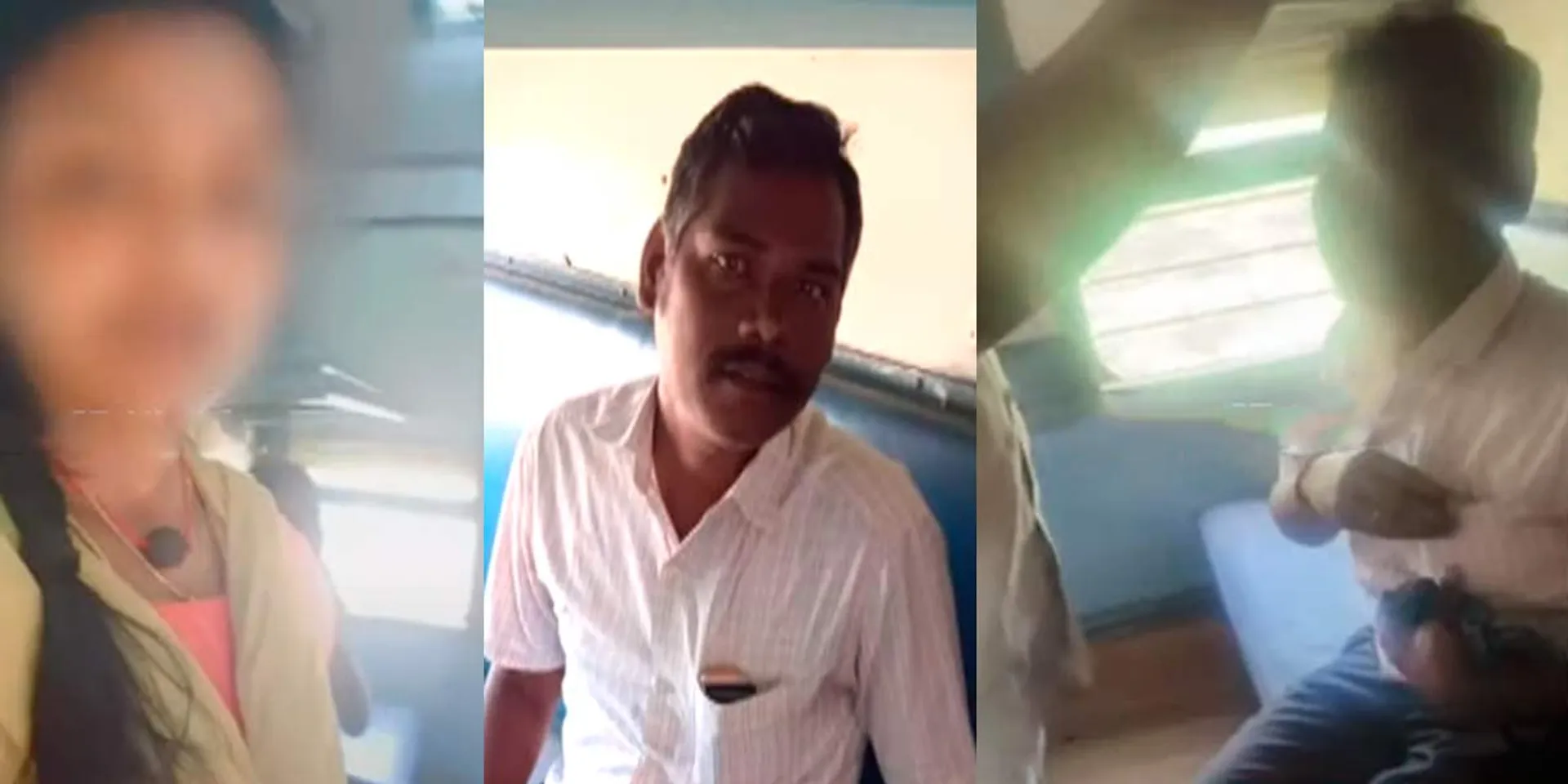 An obscene gesture to a female panel speaker; A drug addict trapped in a moving train