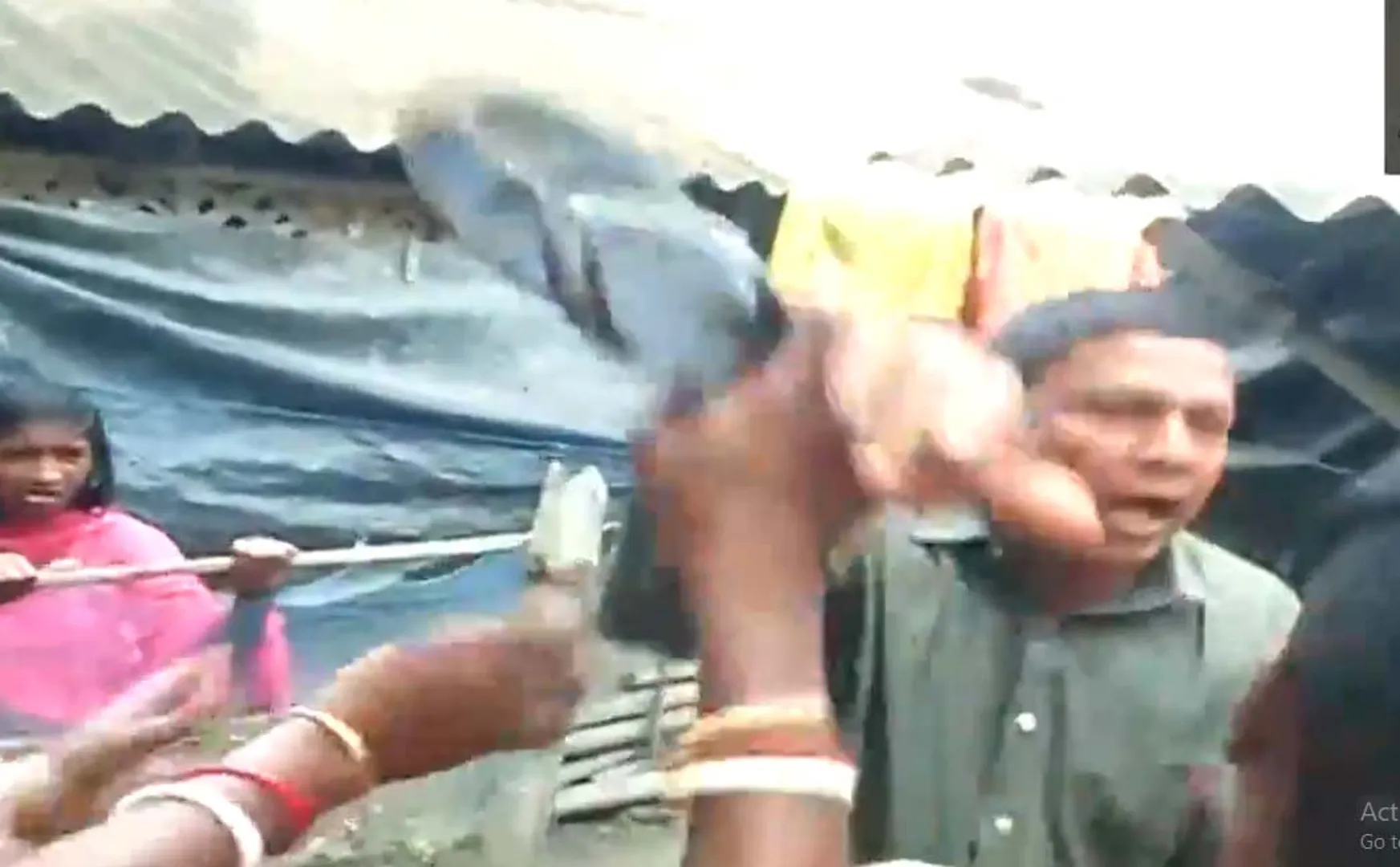 Trinamool Congress MLA beaten with sandal by the public