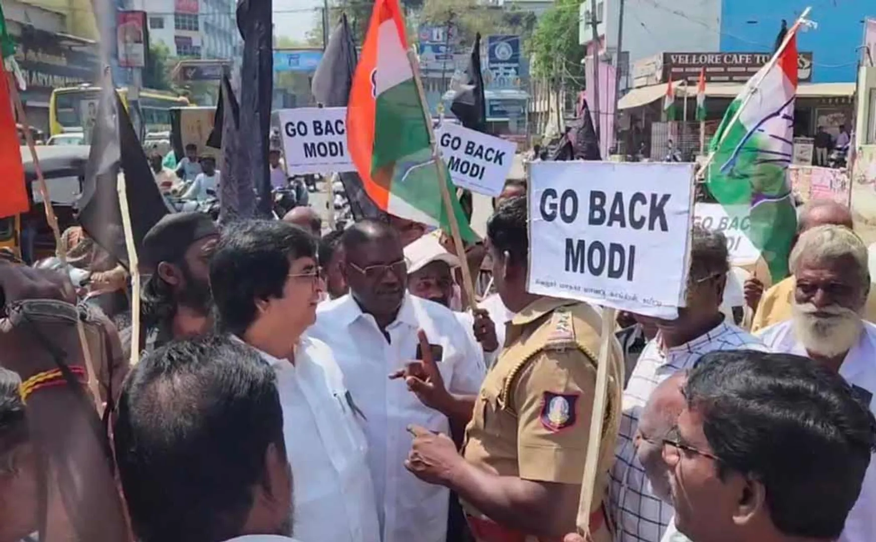 Congress party tried to show black flag against Prime Minister Modi