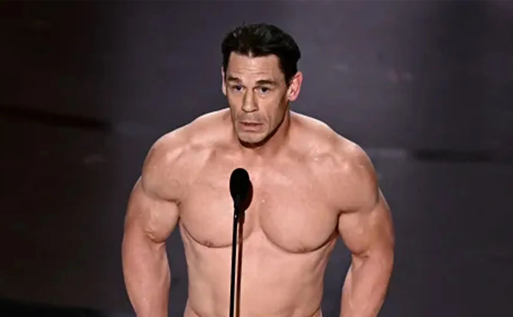 oscar 2024 john cena comes stage on without dress
