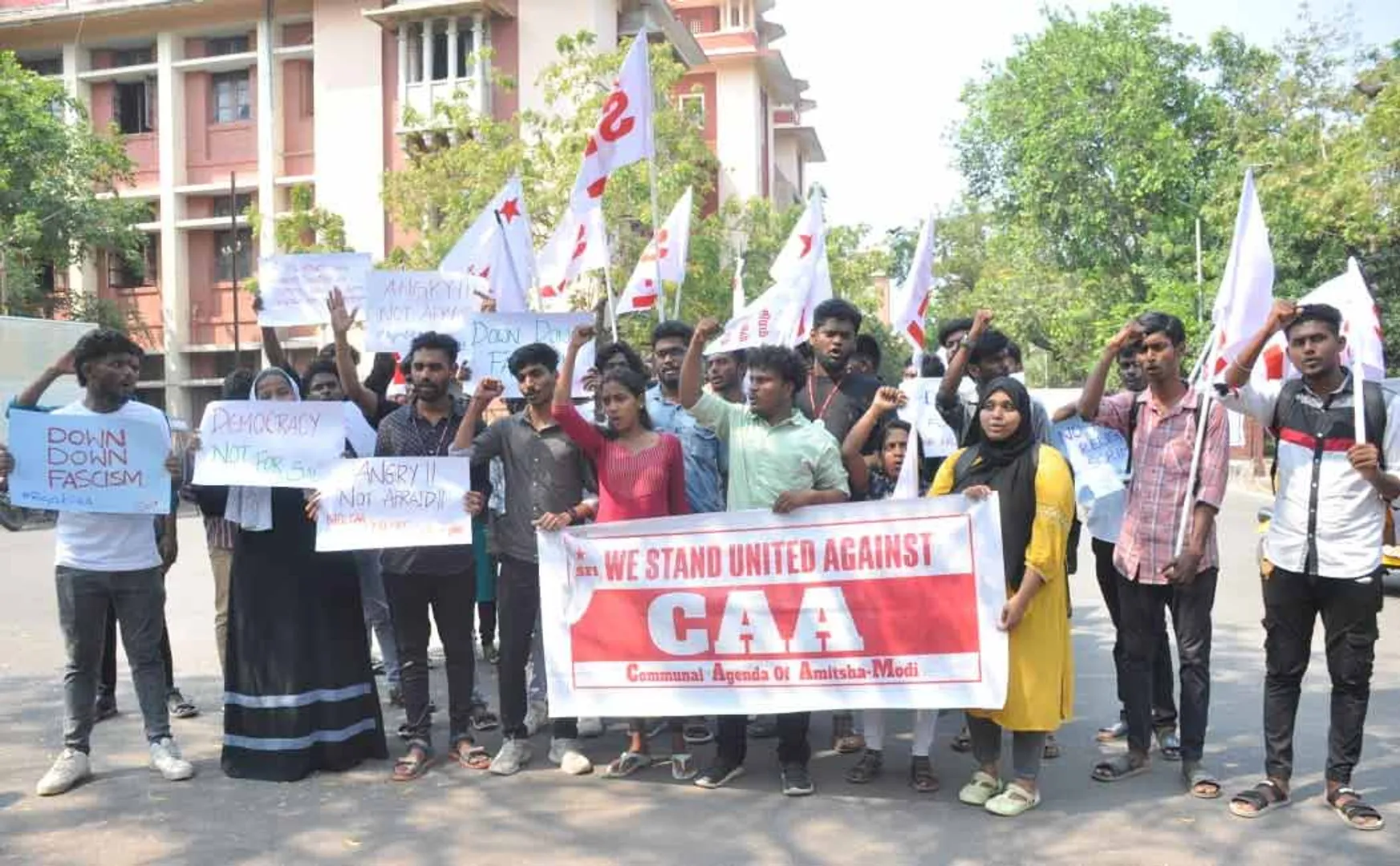 Chennai University students protest against CAA (Pictures)
