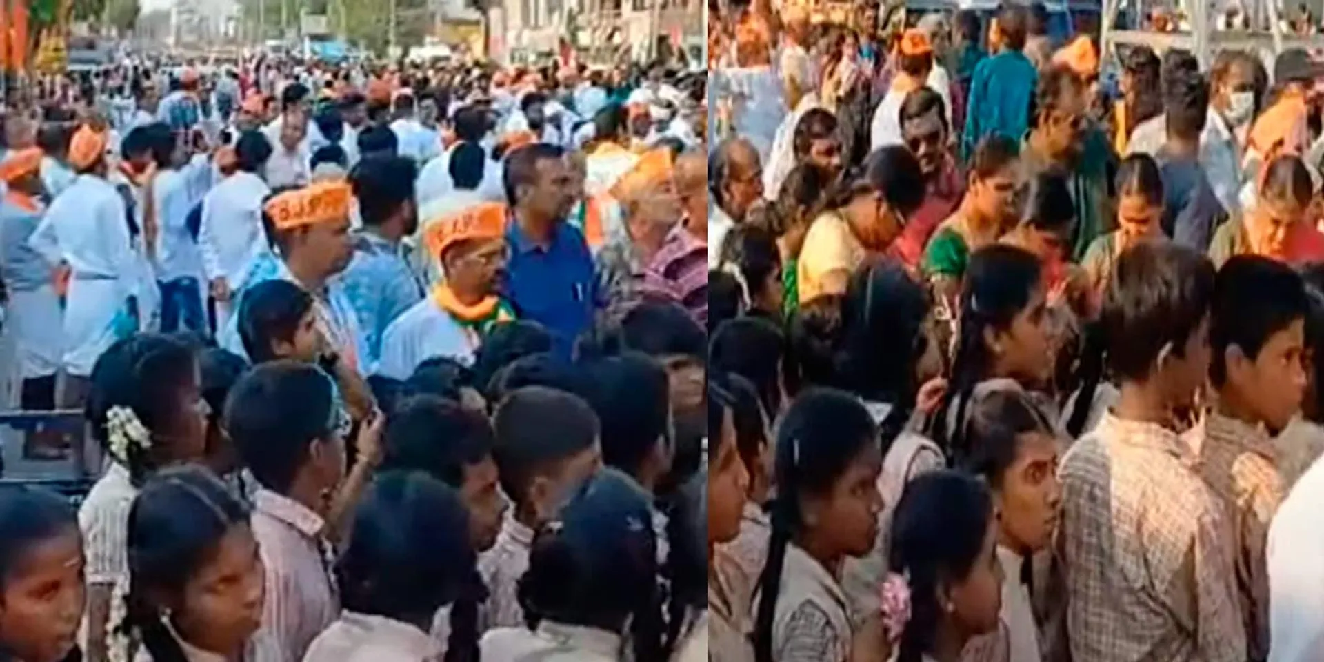 School students at BJP road show; Order to take action