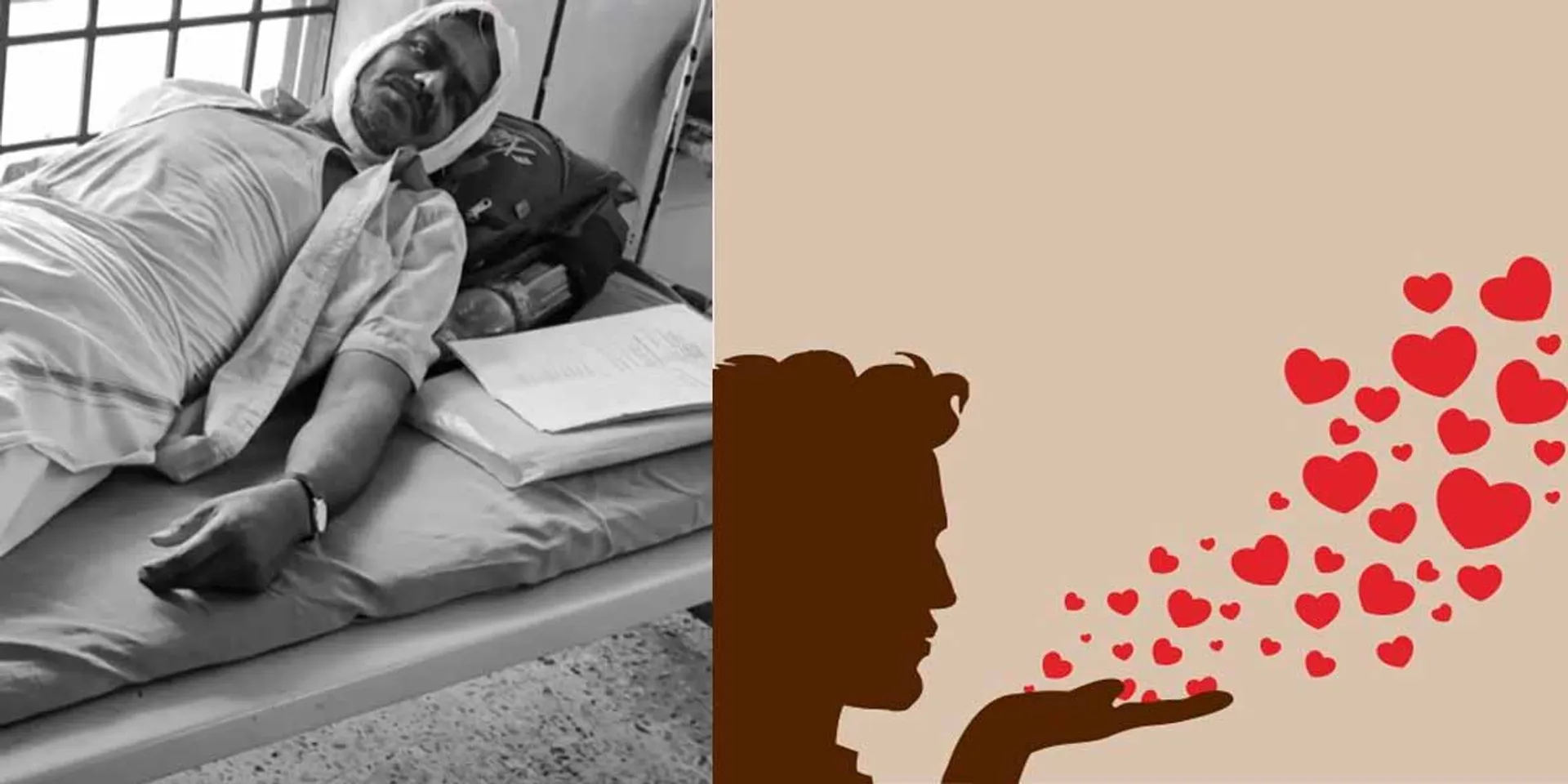 The husband who flew because of the flying kiss