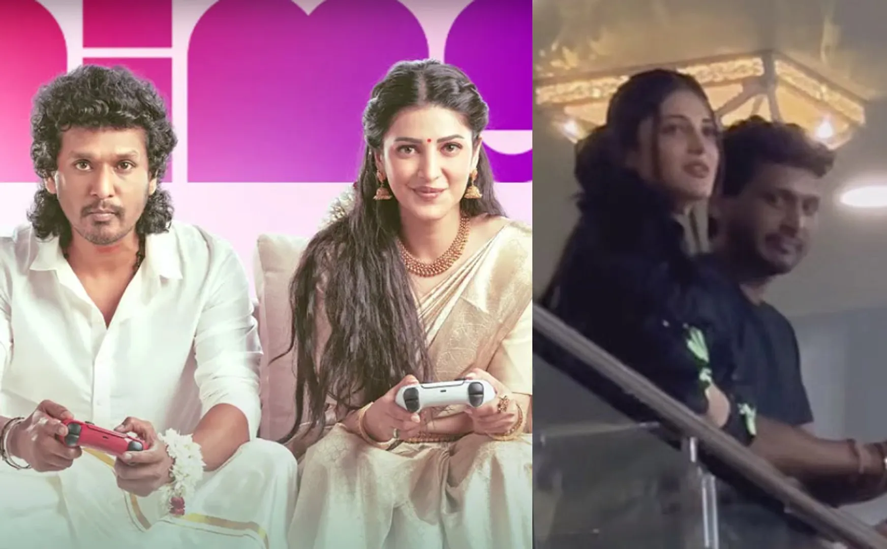 lokesh shruthihassan in ipl match for promoting his inimel album song