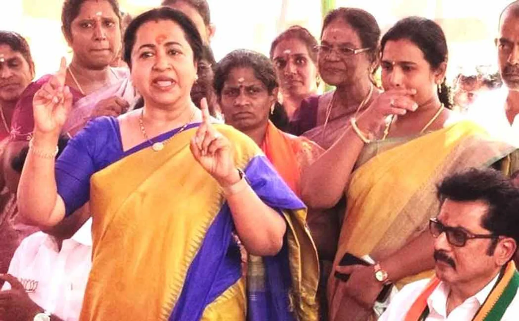 Opposition to BJP executive who compared actress Radhika with Parasakthi Mariamman