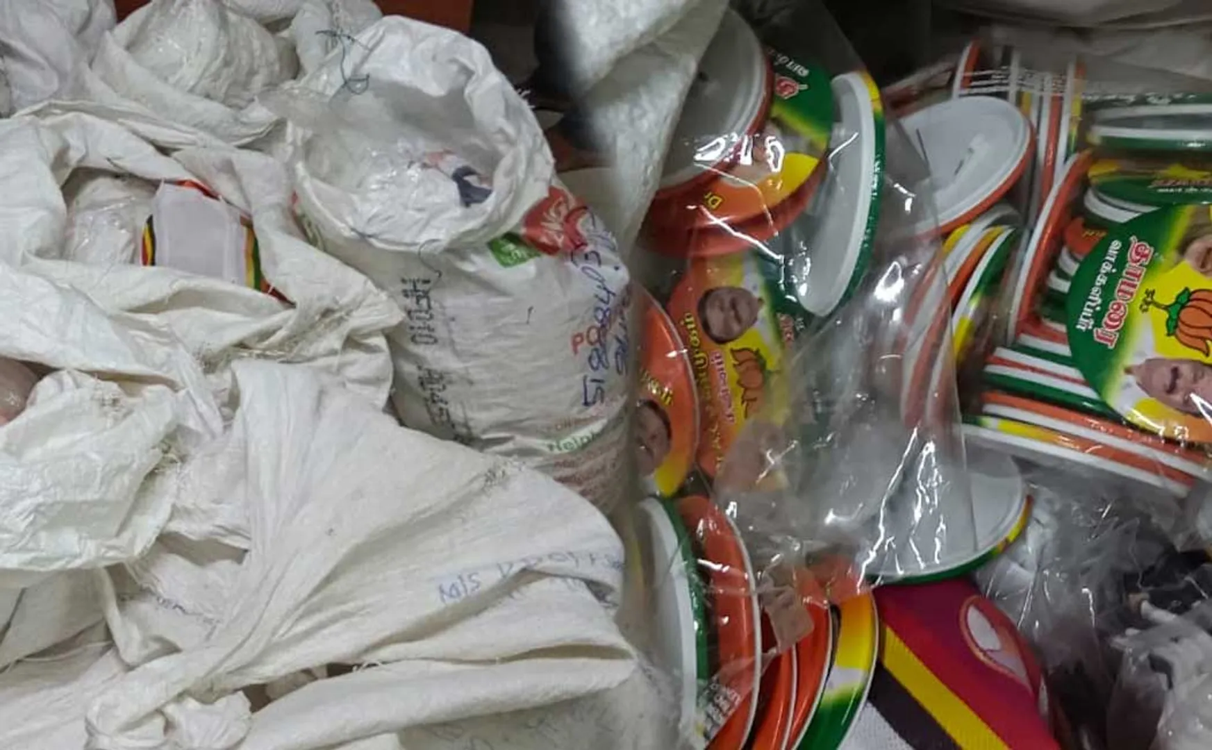  BJP logo and gifts worth around 10 lakhs were confiscated