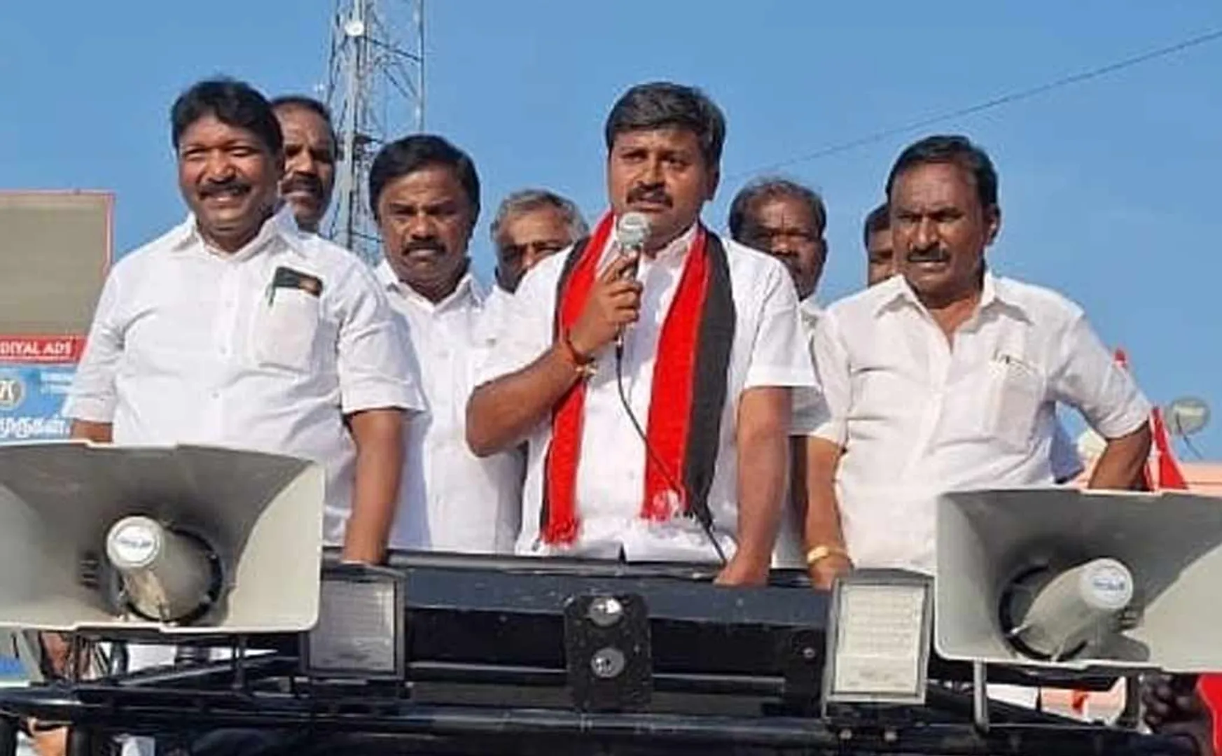 DMK candidate Arun Nehru campaigned in perambalur