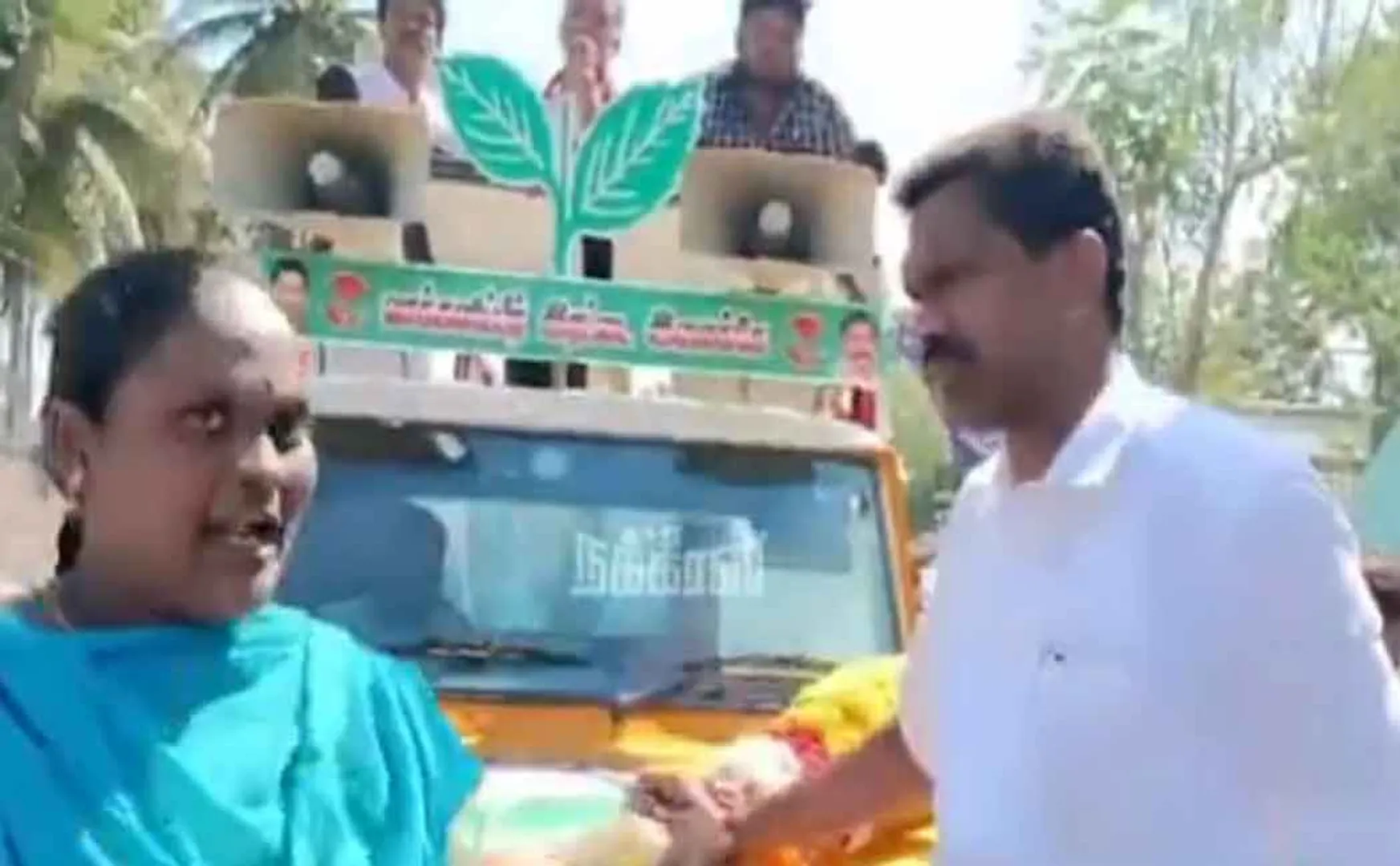 woman demanded justice after rejecting AIADMK candidate from Tenkasi constituency