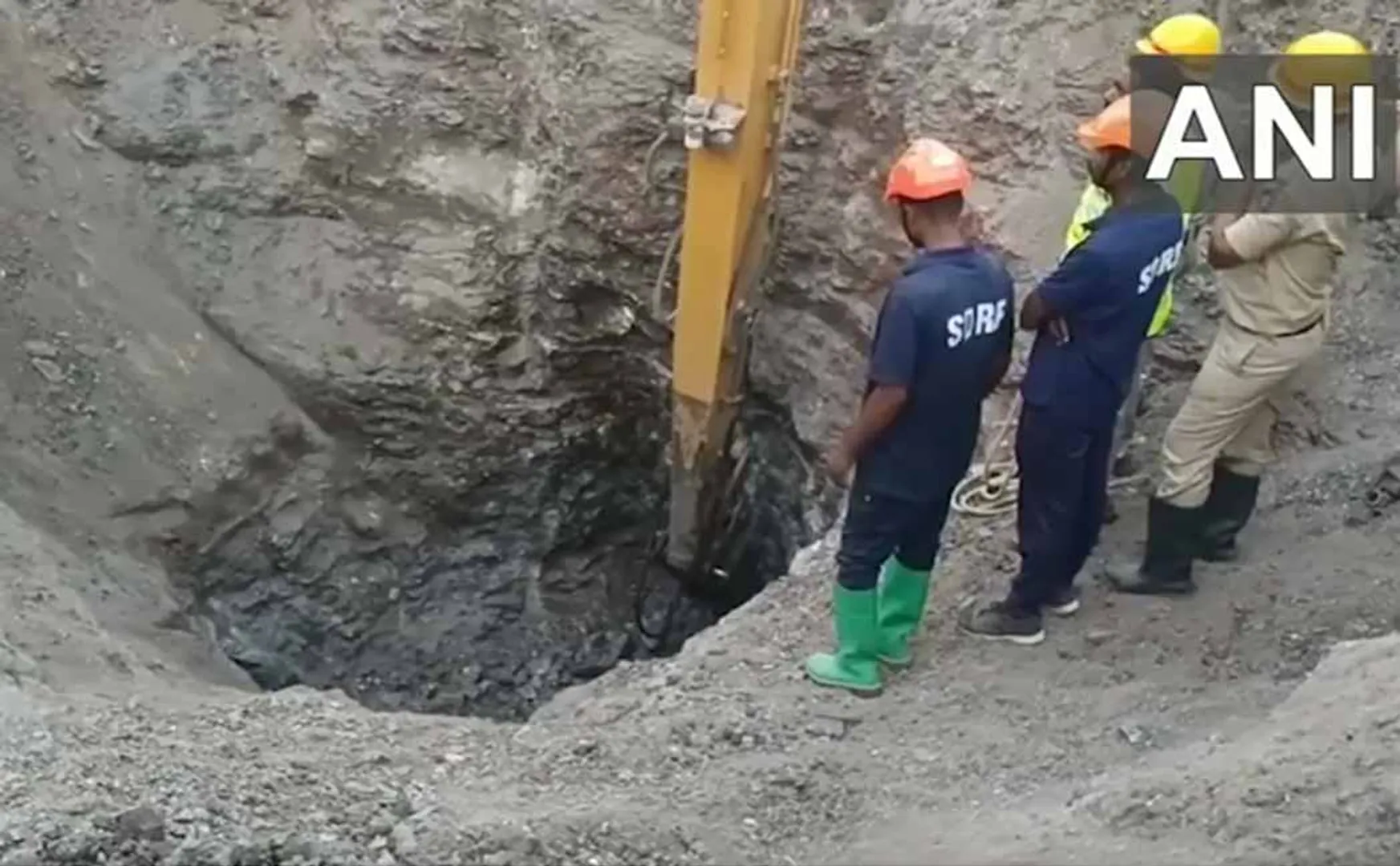 A child who fell into a borehole was rescued alive