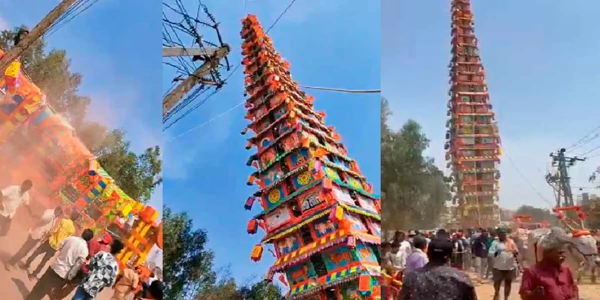 150 feet chariot overturned accident; Exciting scene released