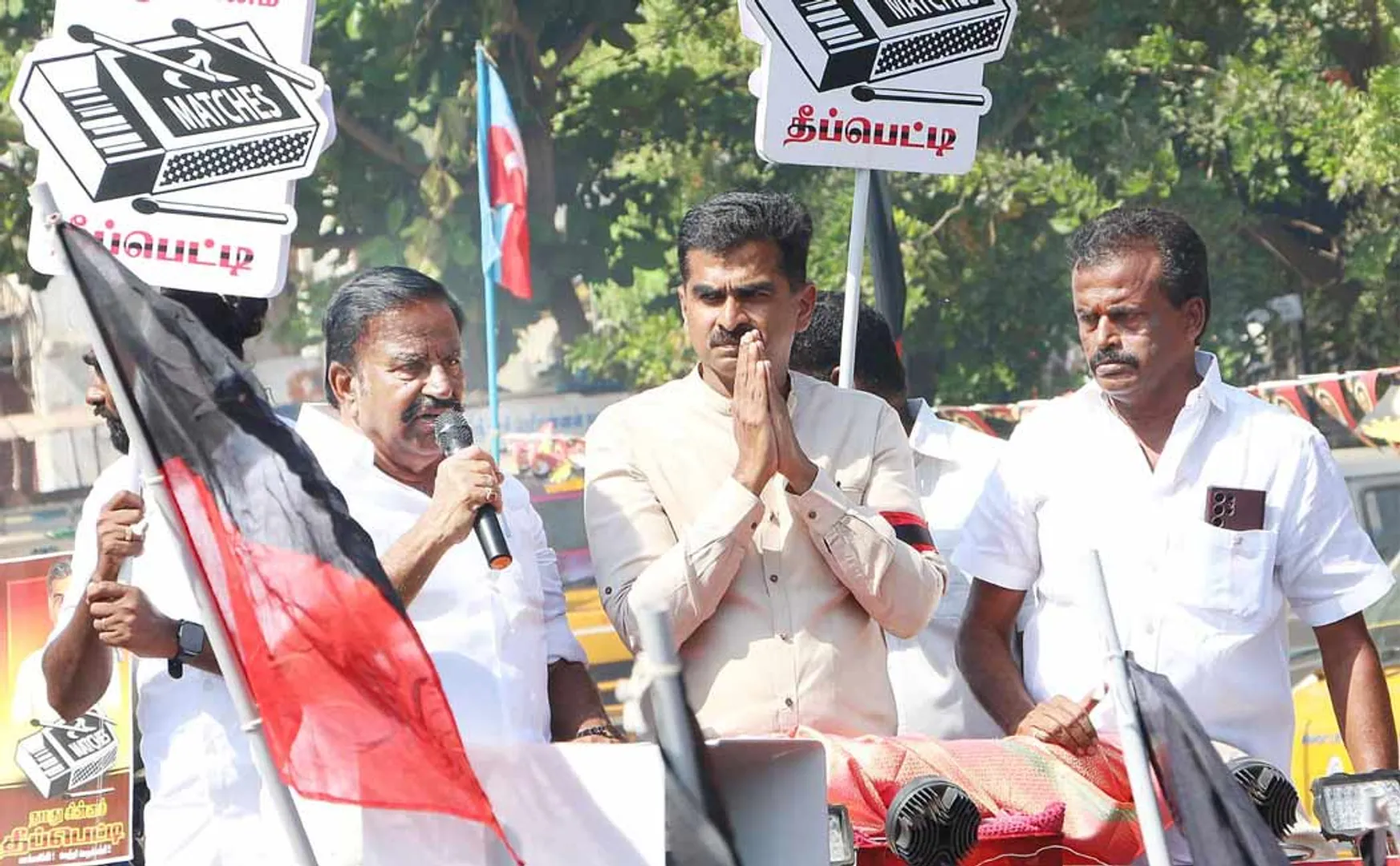 Minister K N Nehru campaigned in support of Durai Vaiko