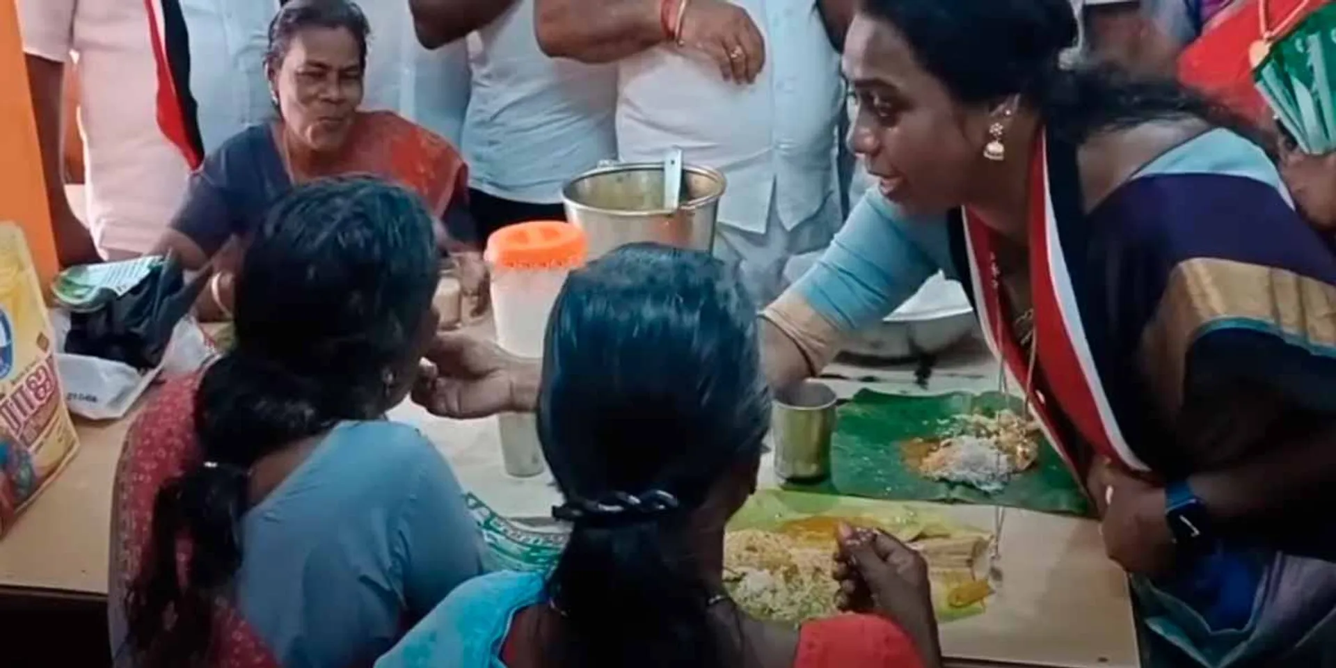   the candidate who gathered votes by feeding them food