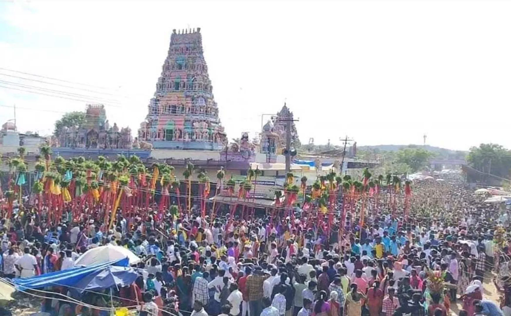 An festival on Bathing in the mud and going around the Silambam to worship the Goddess in pudukkottai