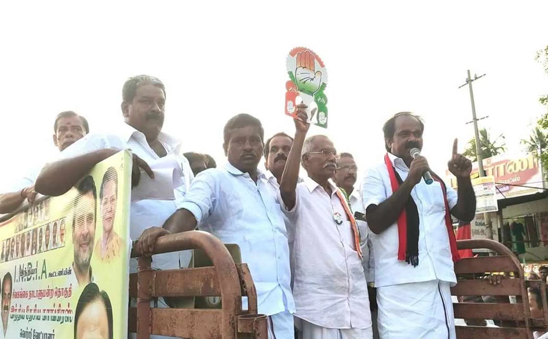 Minister Meyyanathan campaign in support of Congress candidate Karti Chidambaram