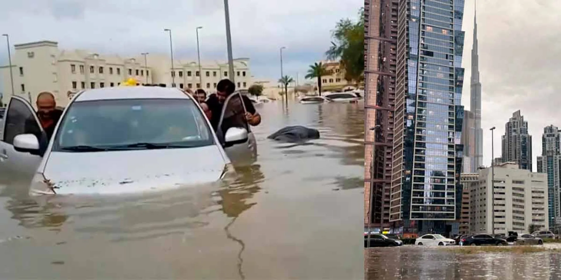 the trapped Burj Khalifa; Floating 'Dubai'