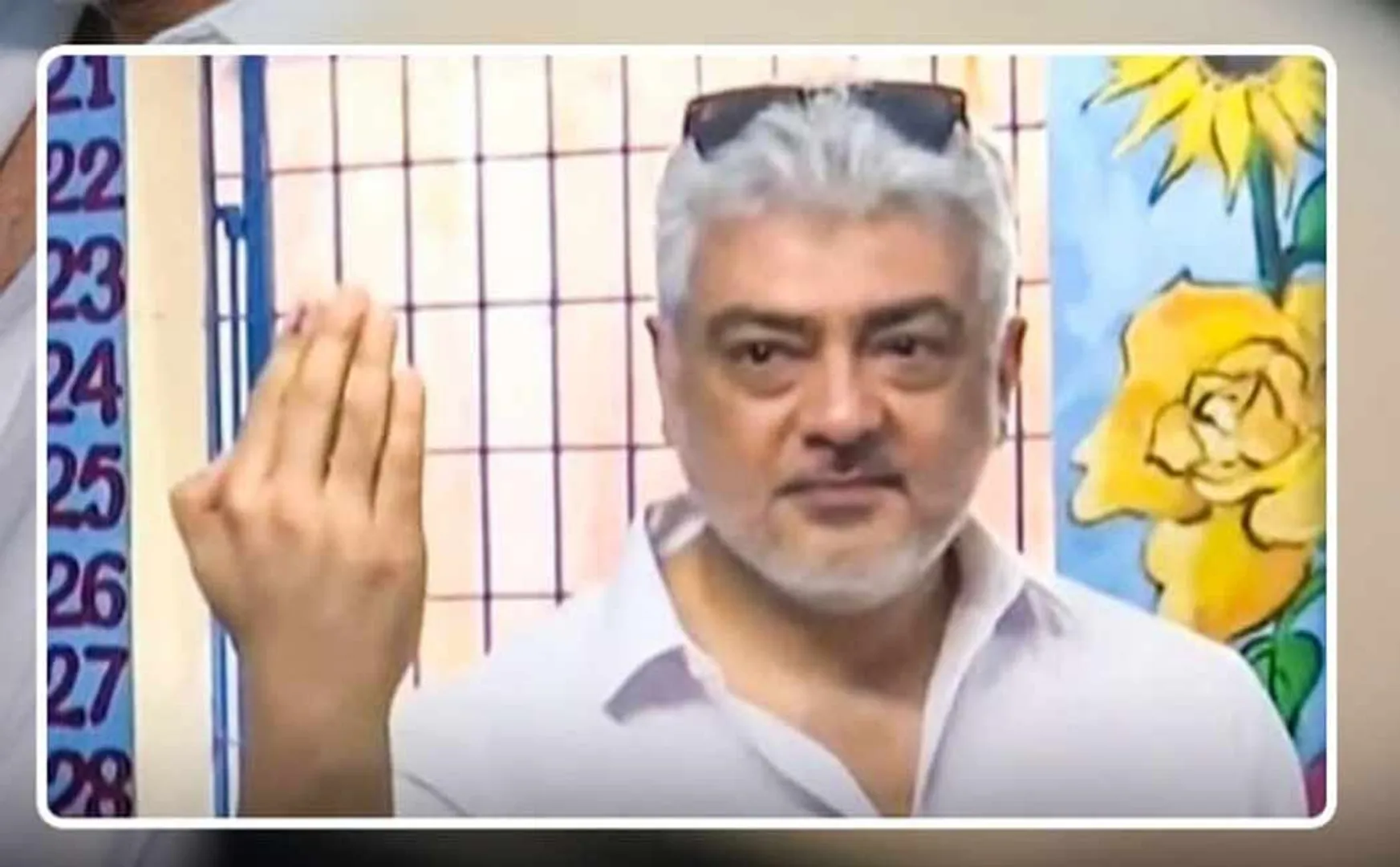 Ajith come to the polling station and cast his vote
