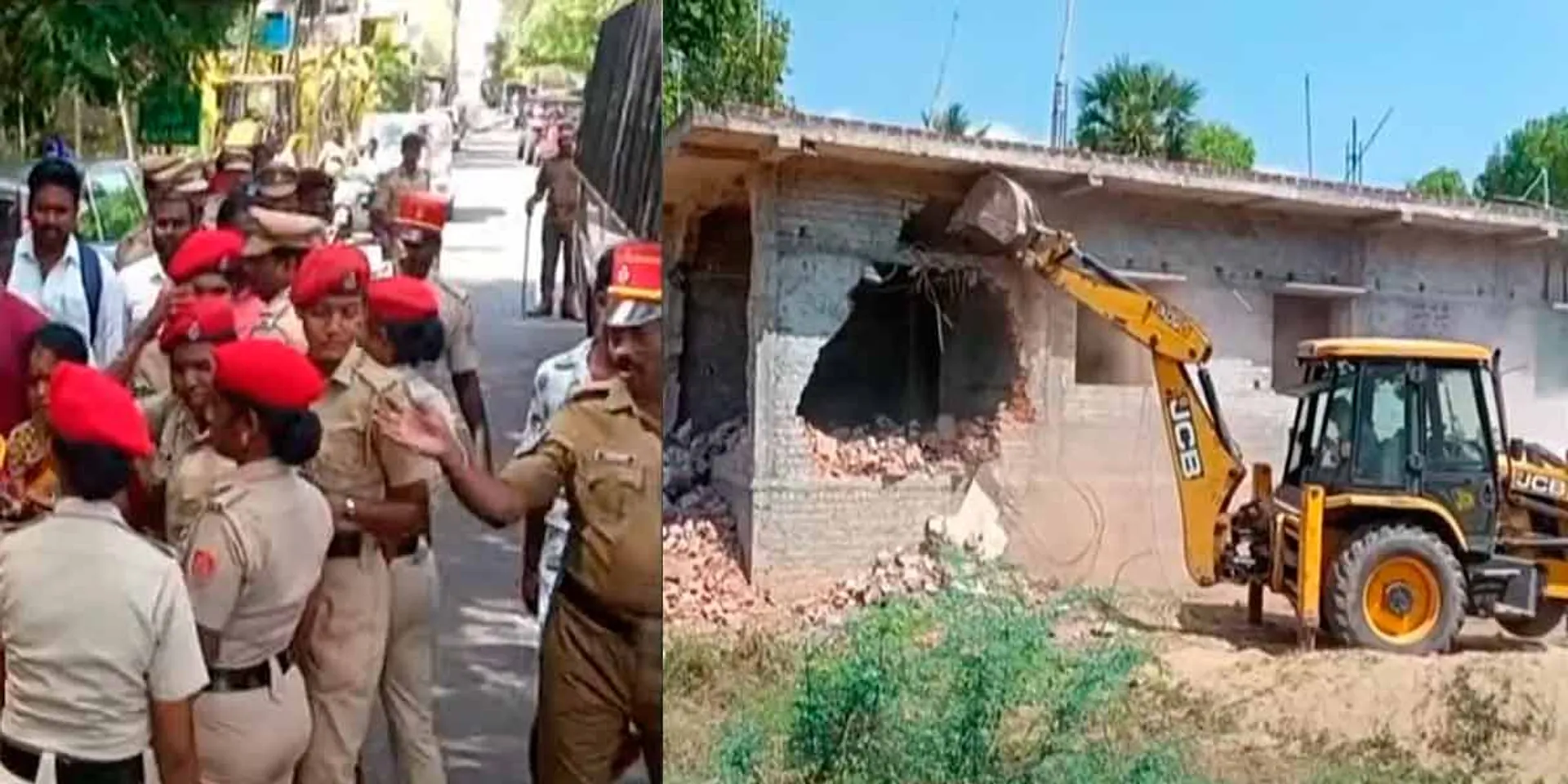  Demolition of BJP executive's house; Police build up