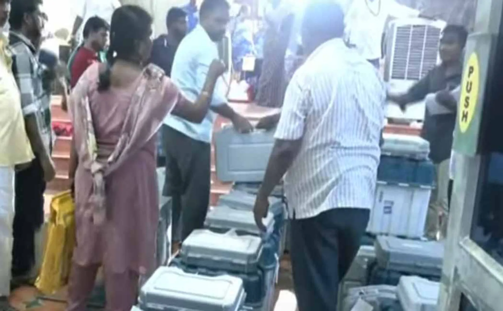 Bustle at the Erode counting center