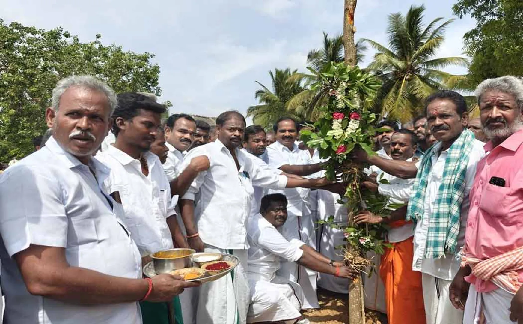 Muhurthakaal planting event for the Yagasalai ahead of Temple Kudamukku ceremony!