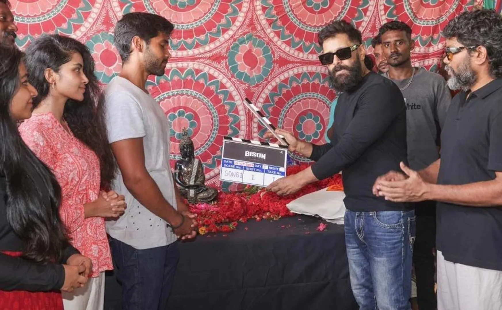 mari selvaraj dhruv vikram movie pooja stills