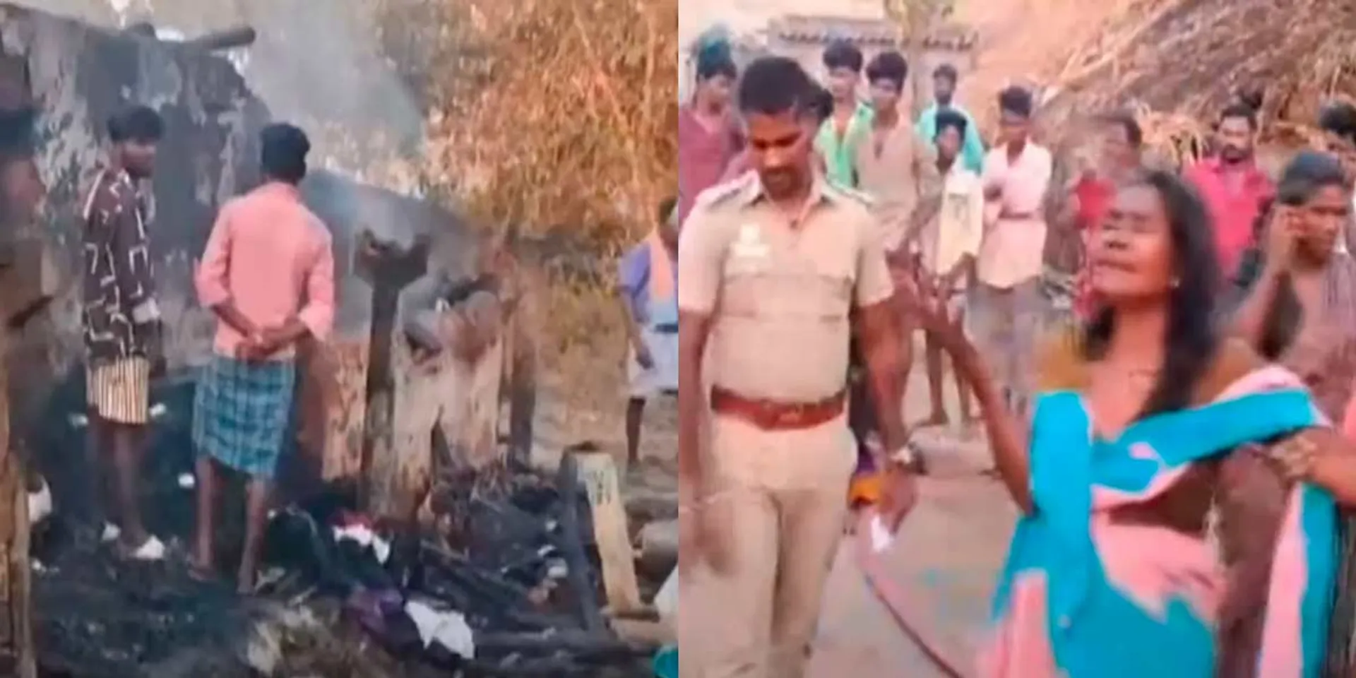 About 6 cottages burned at the same time; Screaming villagers