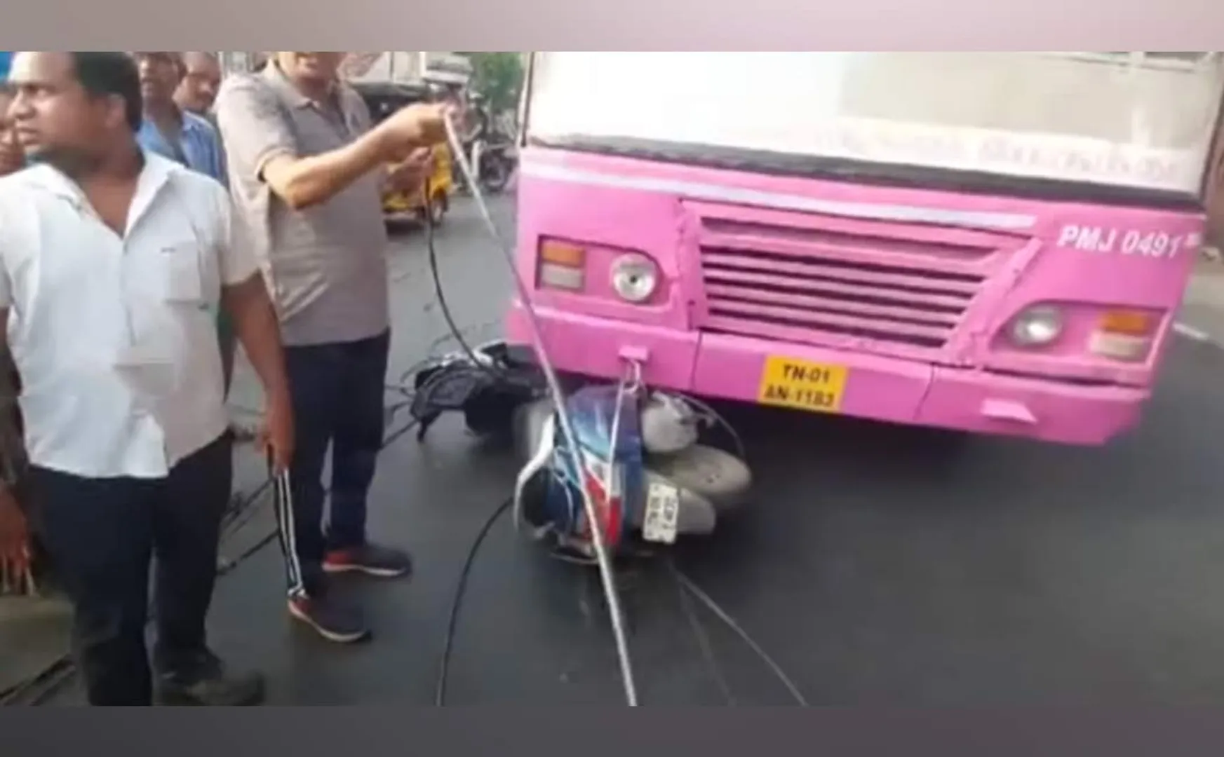 cable wire entanglement accident; Accident happened to the driver