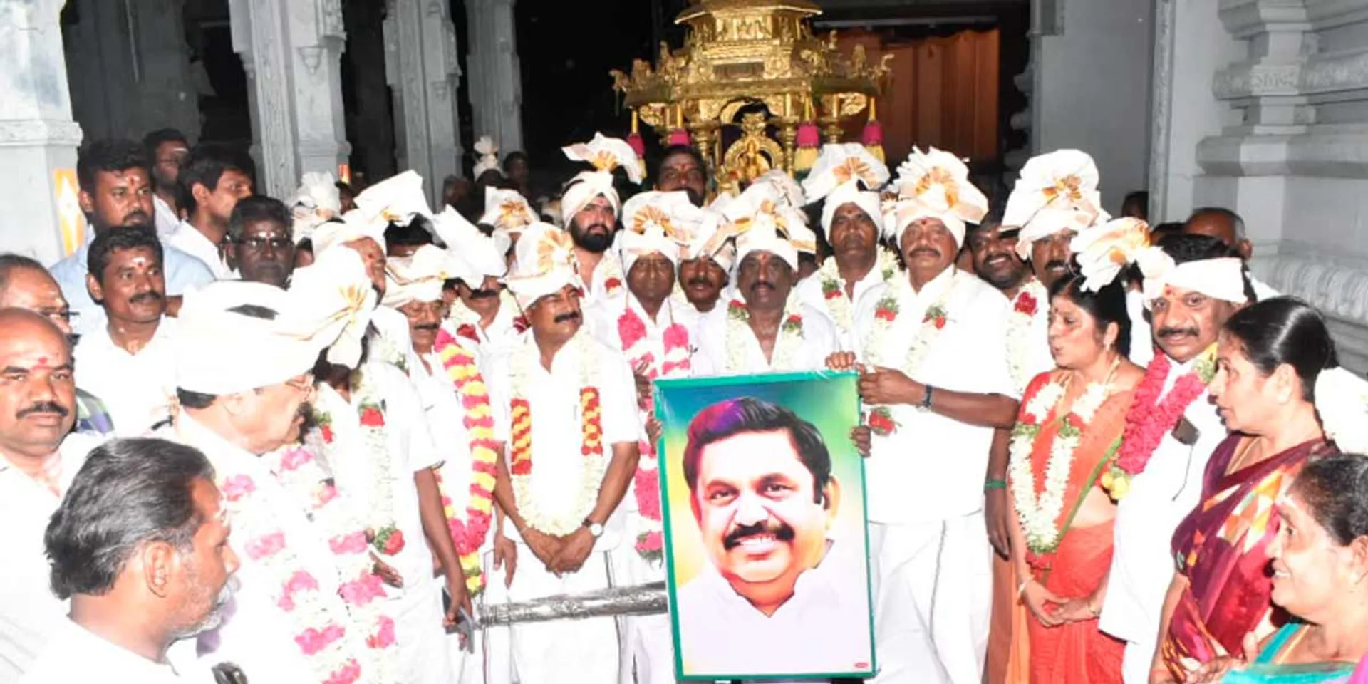 EPS Birthday; AIADMK members pulled gold at Dindal temple
