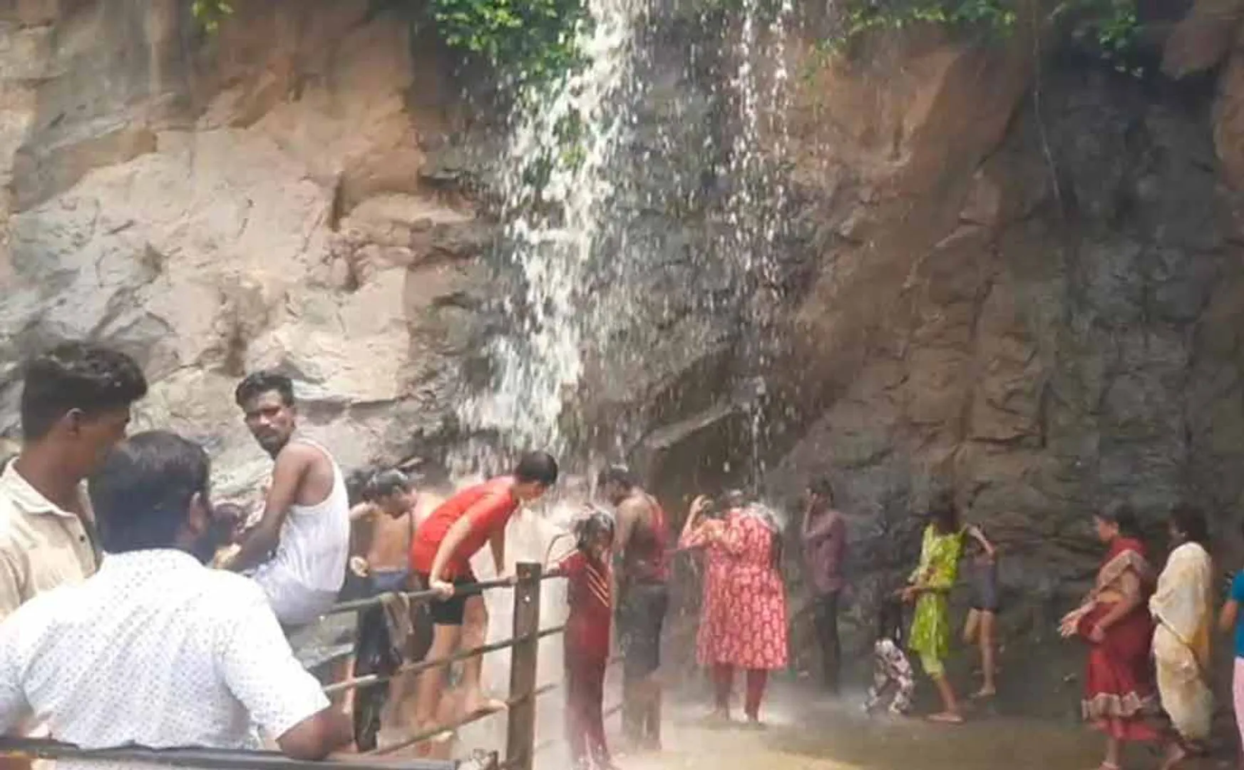 gushing Jalagamparai waterfalls