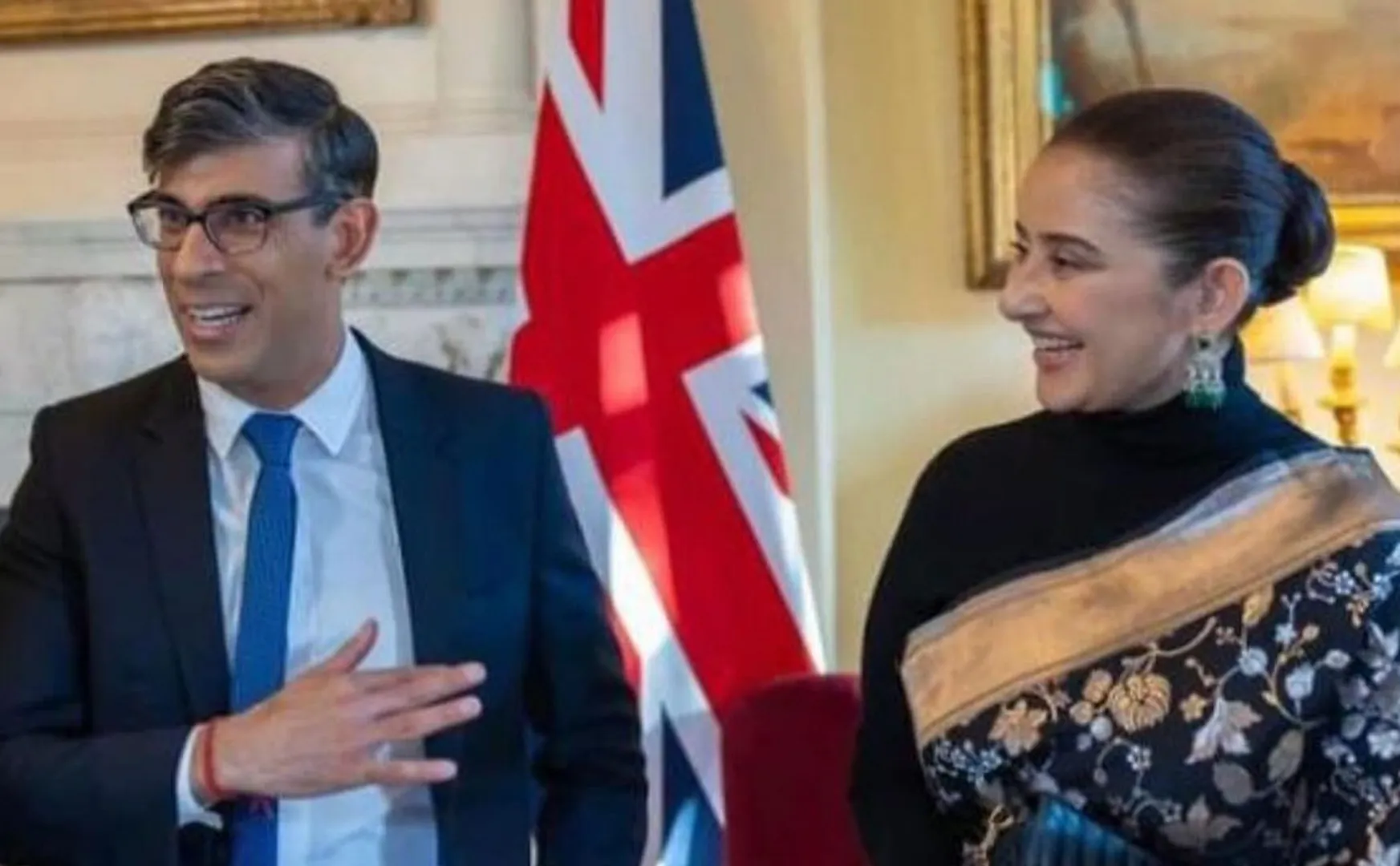 manisha koirala meets UK PM Rishi Sunak