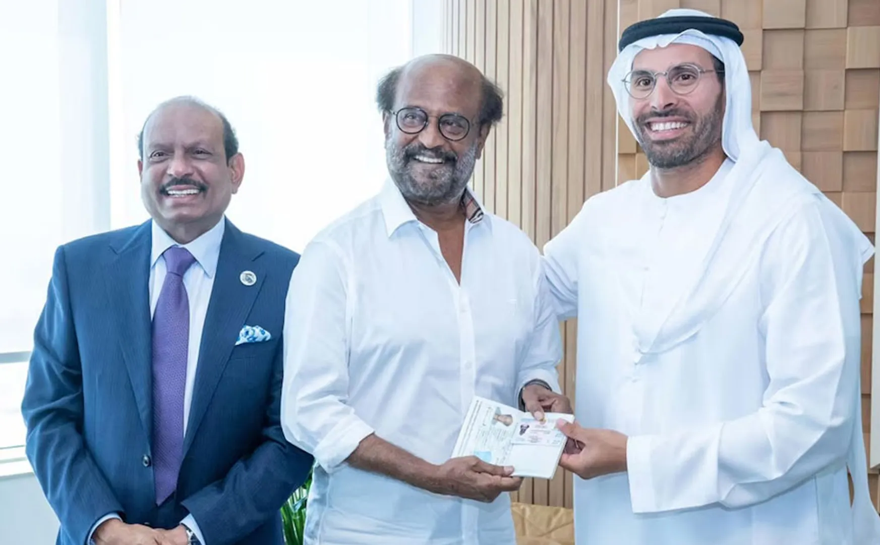 rajini gets golden visa of uae
