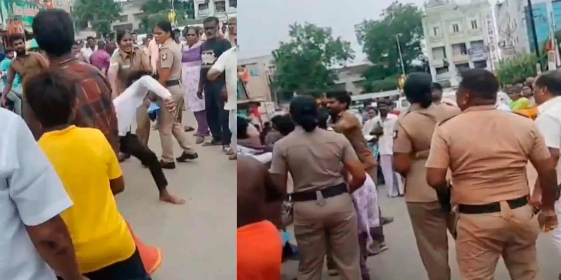 Intoxicated youth attack policemen; A viral video