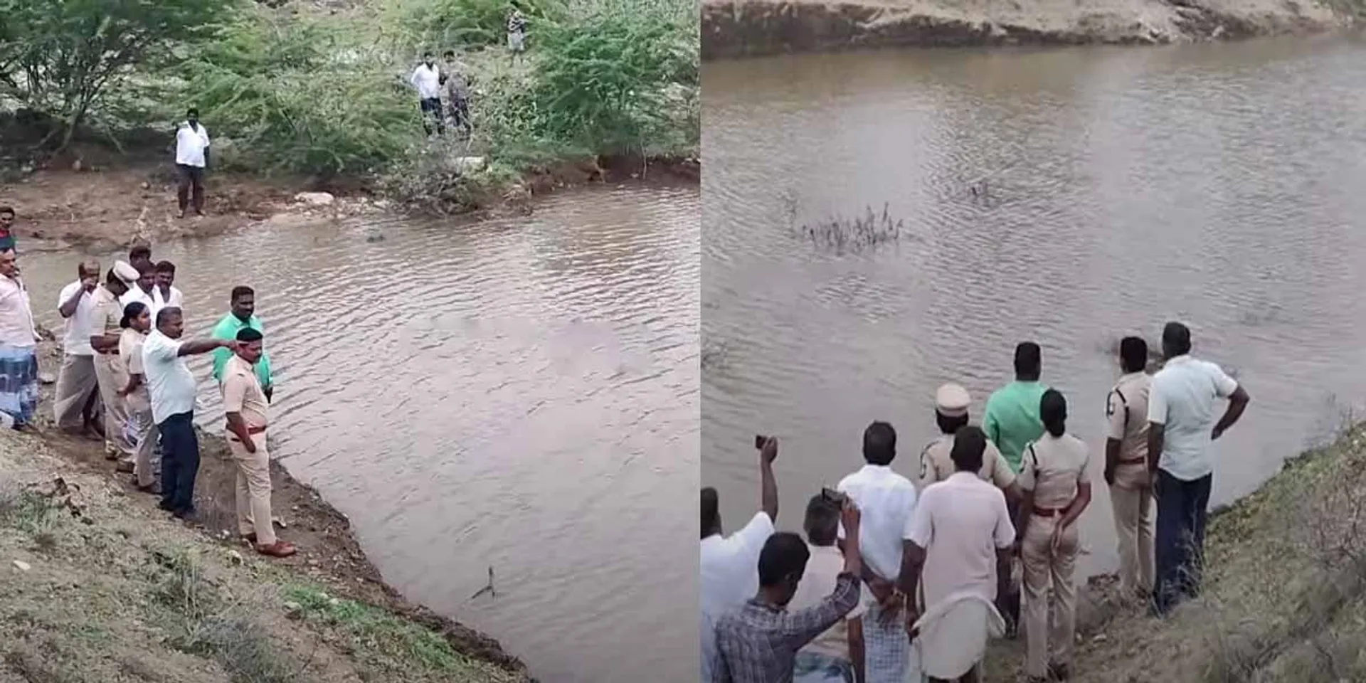 A crater formed by sand theft; Three lives tragically lost