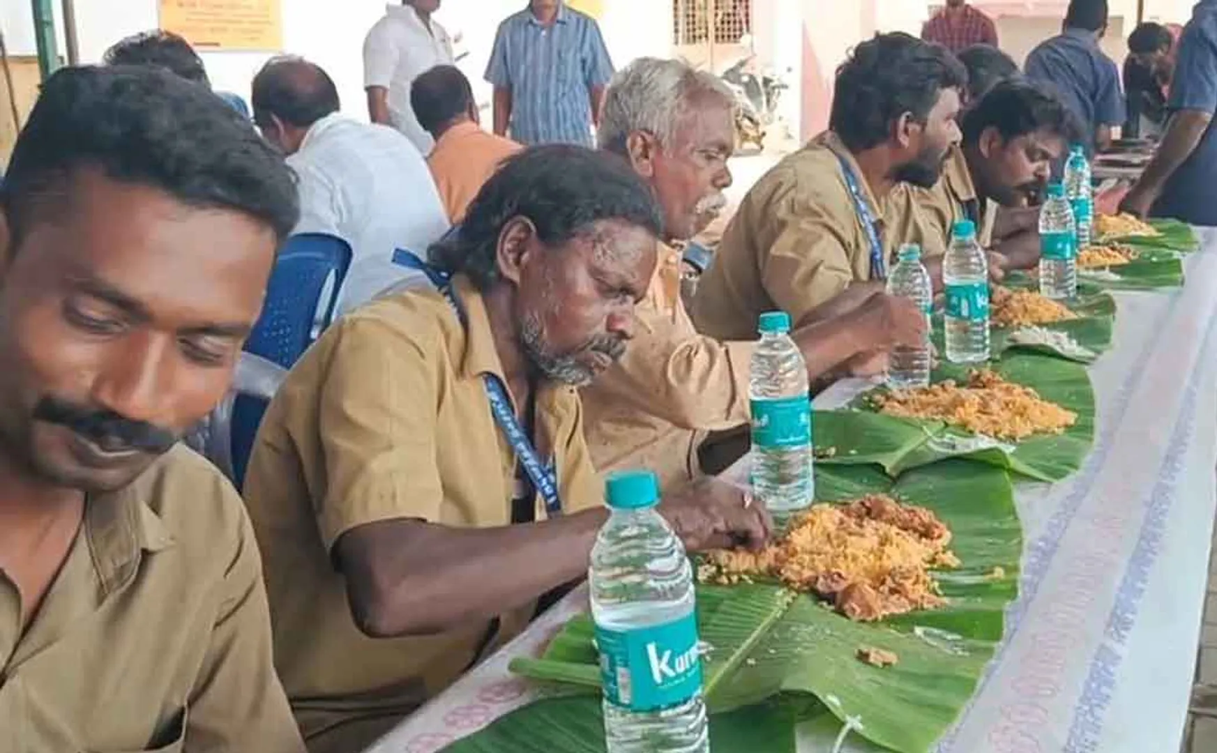 Alleged exploitation of workers labour by serving biryani to cleaners