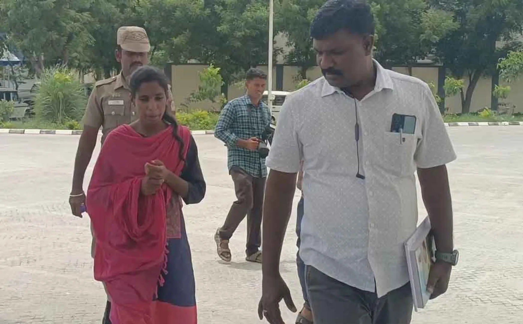 young lady with kerosene can due to usury came to  sp office