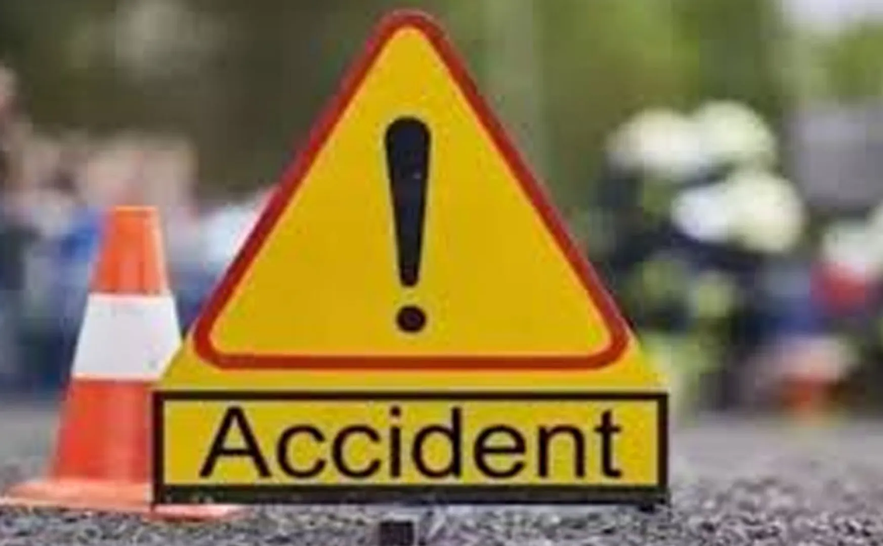 Two-wheeler collision on a four-lane road
