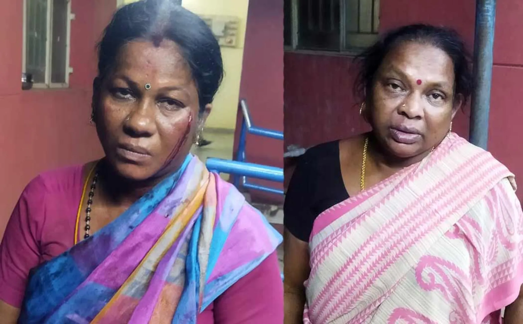 women who theft gold jewelry from  bag of  woman with a child on bus