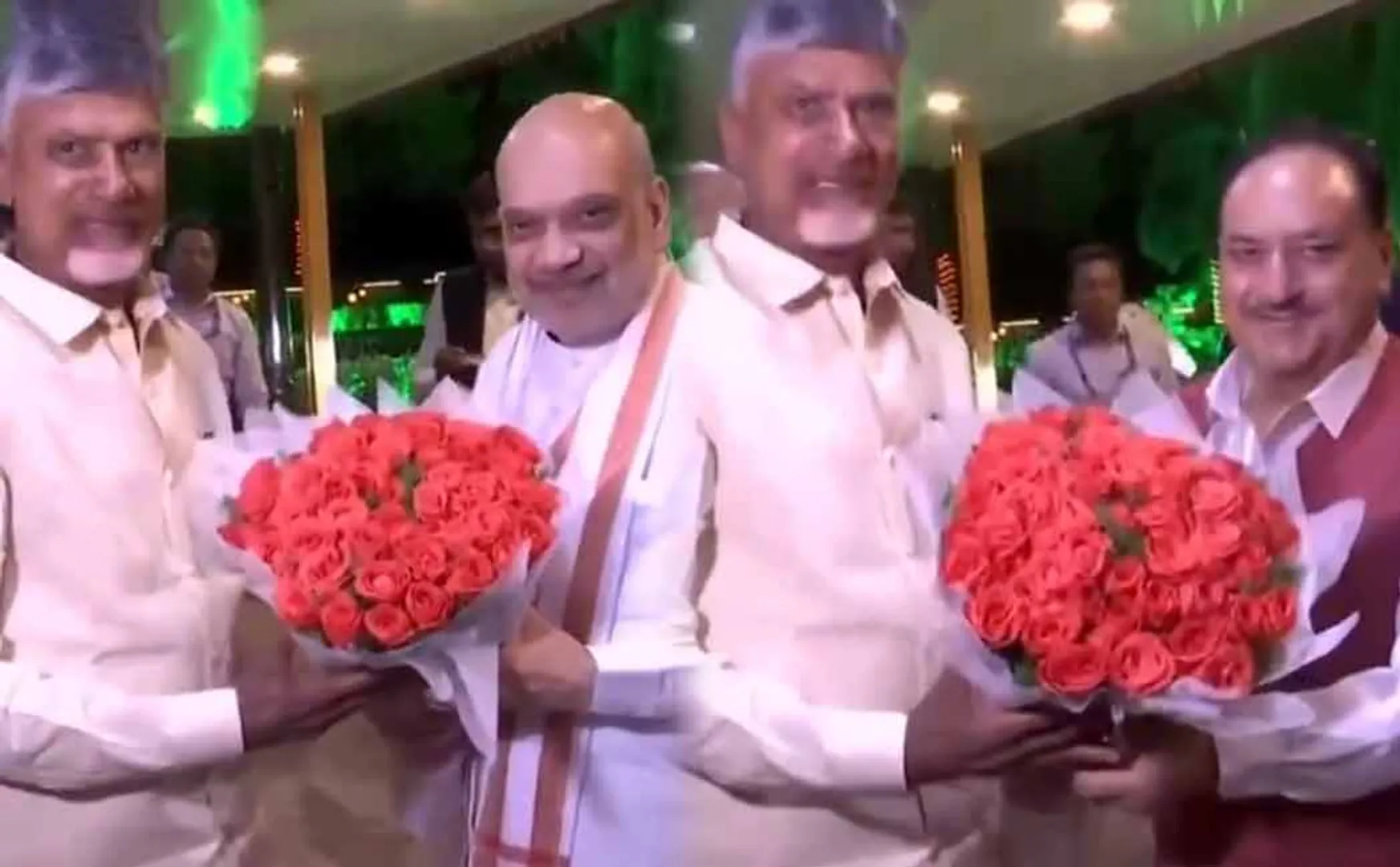 BJP Union Ministers who did not bring bouquet during Chandrababu Naidu meeting