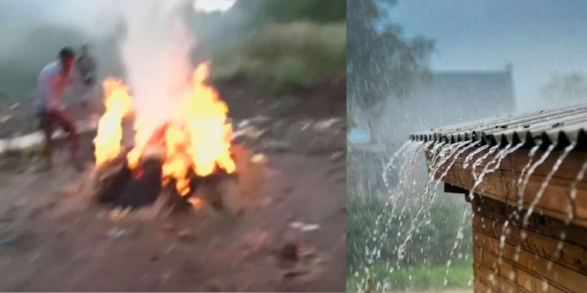 Heavy rain; Agonizing over not being able to cremate the bodies