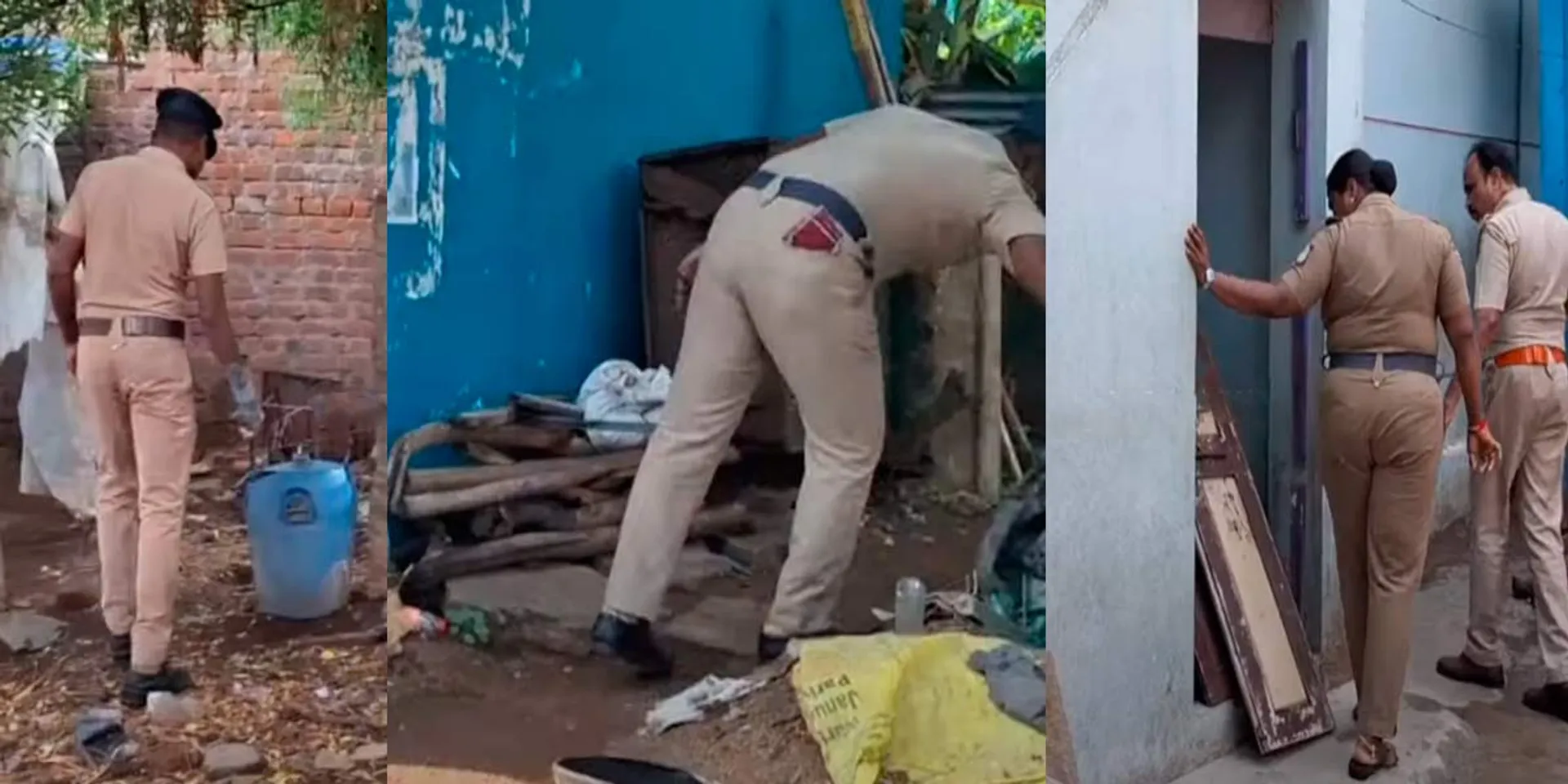 counterfeit  liquor echo; The policemen are searching till the doors