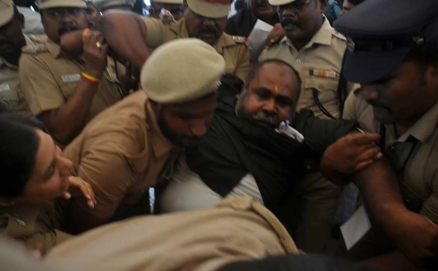 Protesting ADMK MLAs Expelled from Legislative Assembly (Picutures)