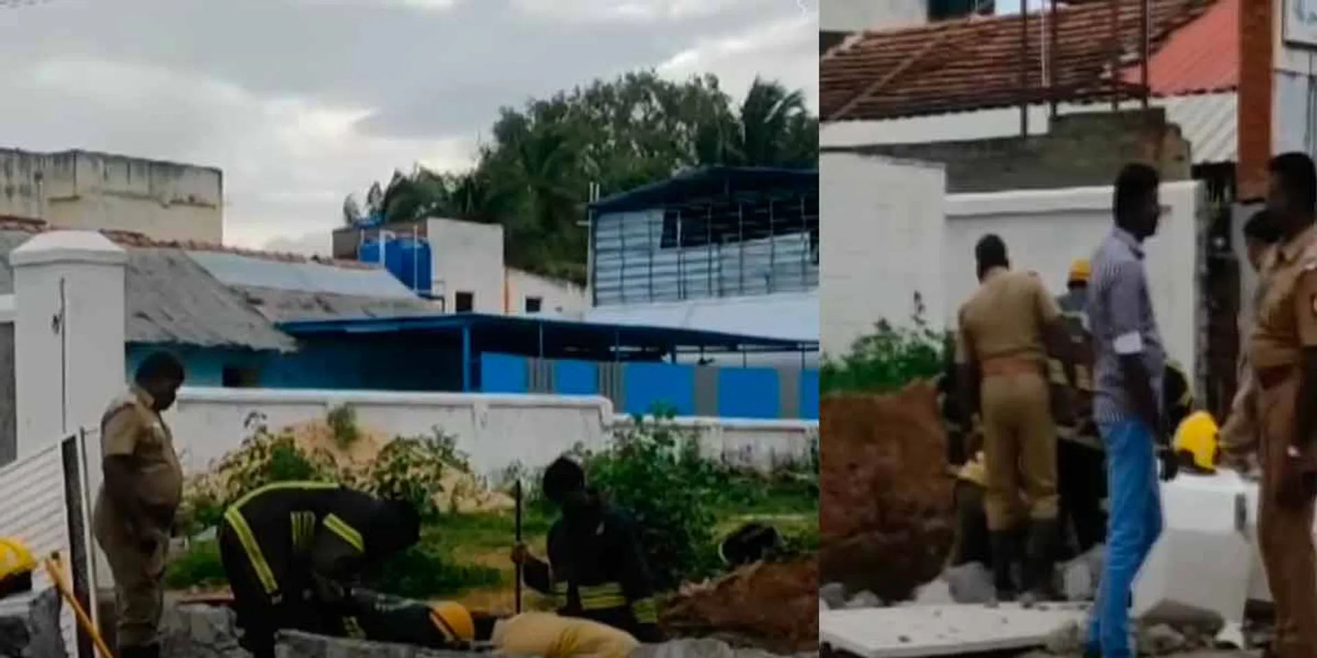 Wall collapse accident during construction of canal; Worker casualties